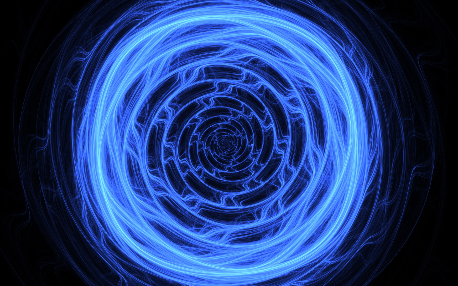 Blue abstract spiral on a black background