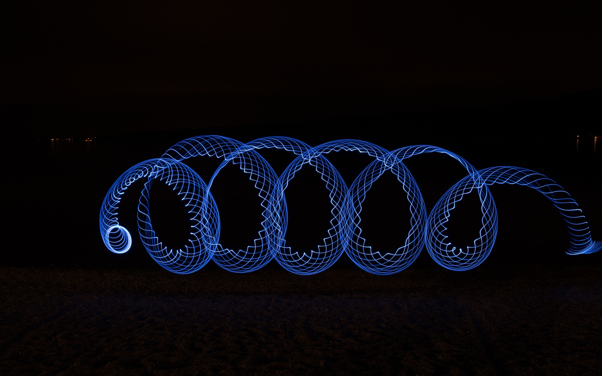 Неоновая спираль, 3д графика 