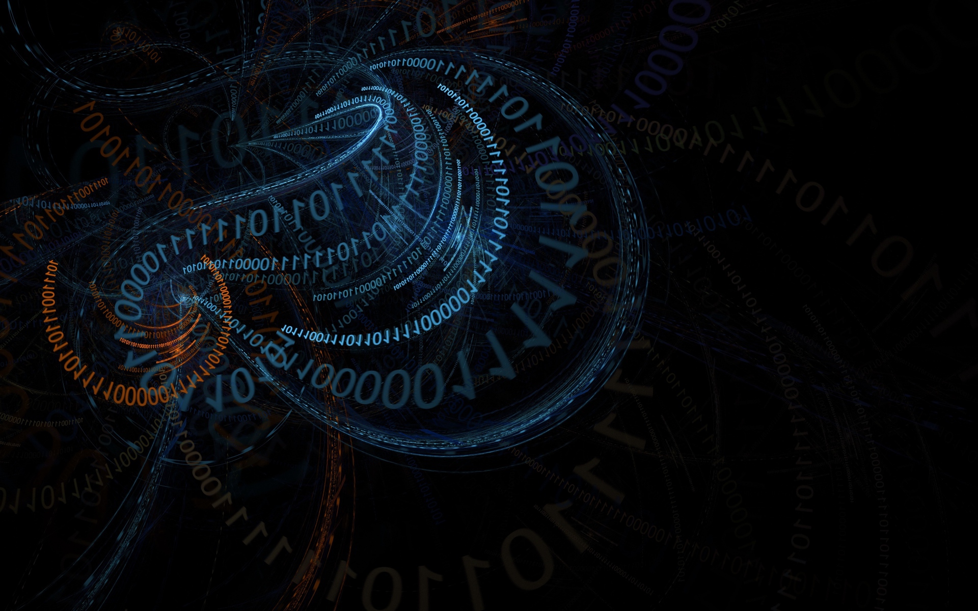 Узоры из цифрового кода на черном фоне абстракция 