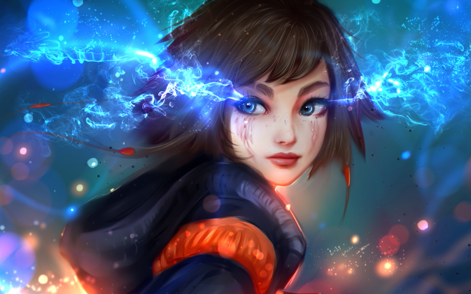 Фантастическая голубоглазая девушка аниме 