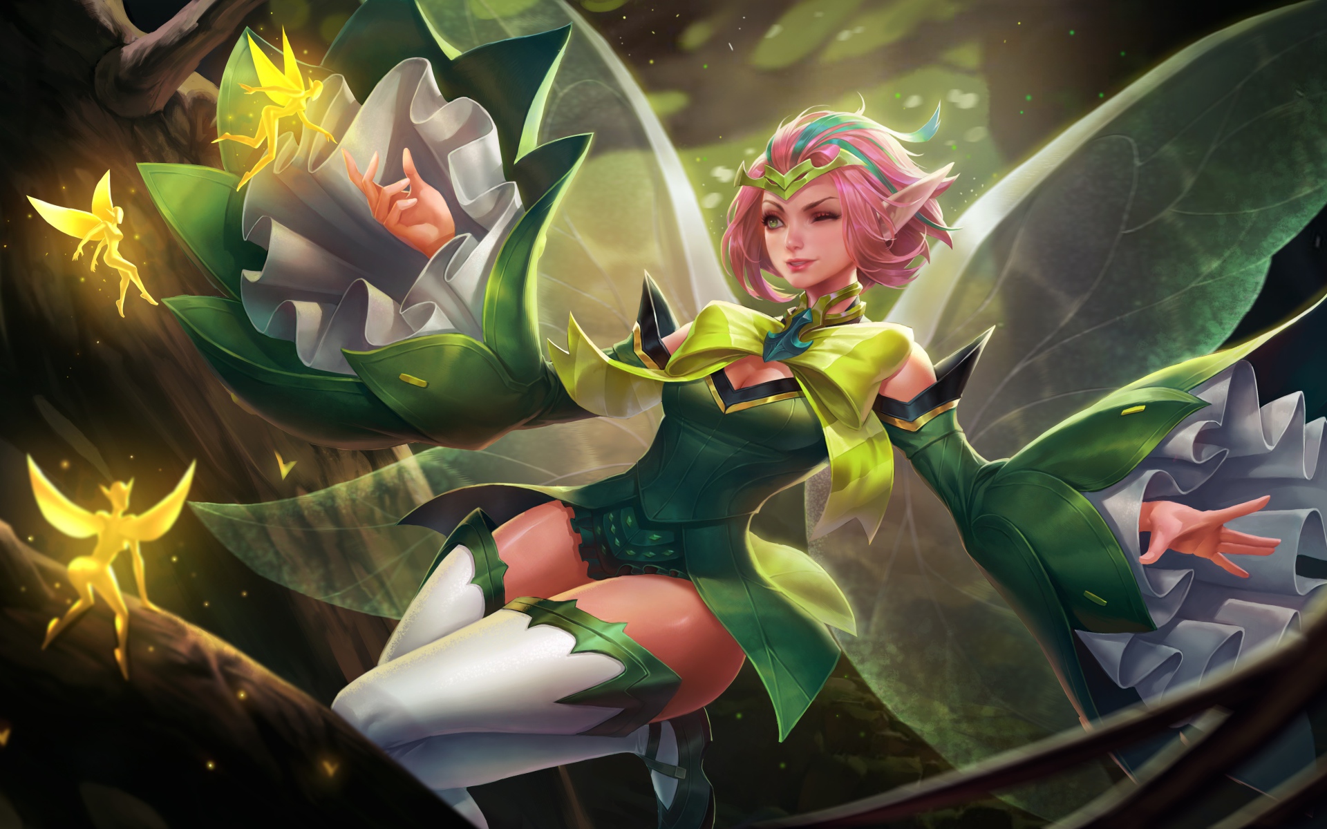 Девушка фея с крыльями, фэнтези