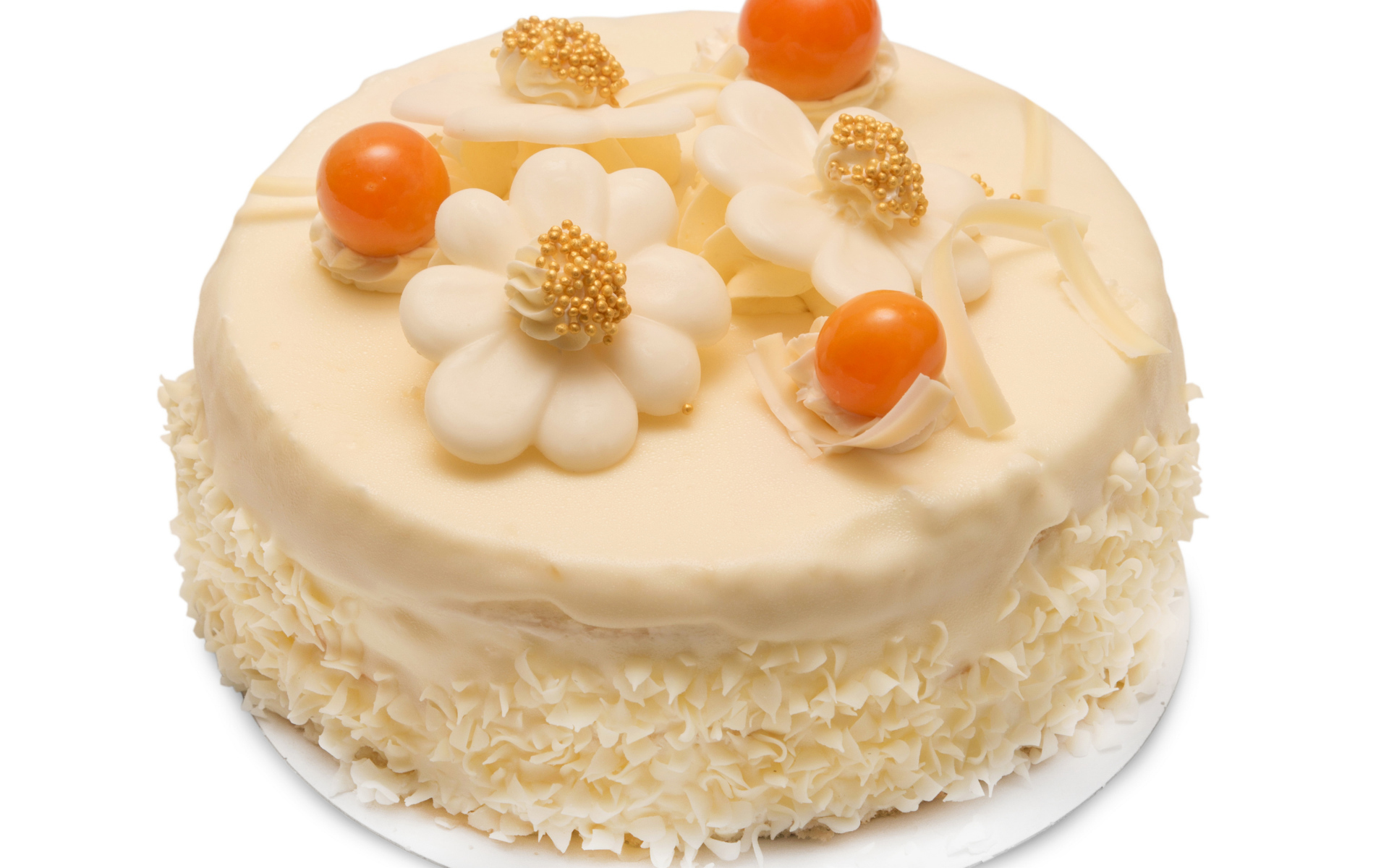 Красивый праздничный торт с белым шоколадом