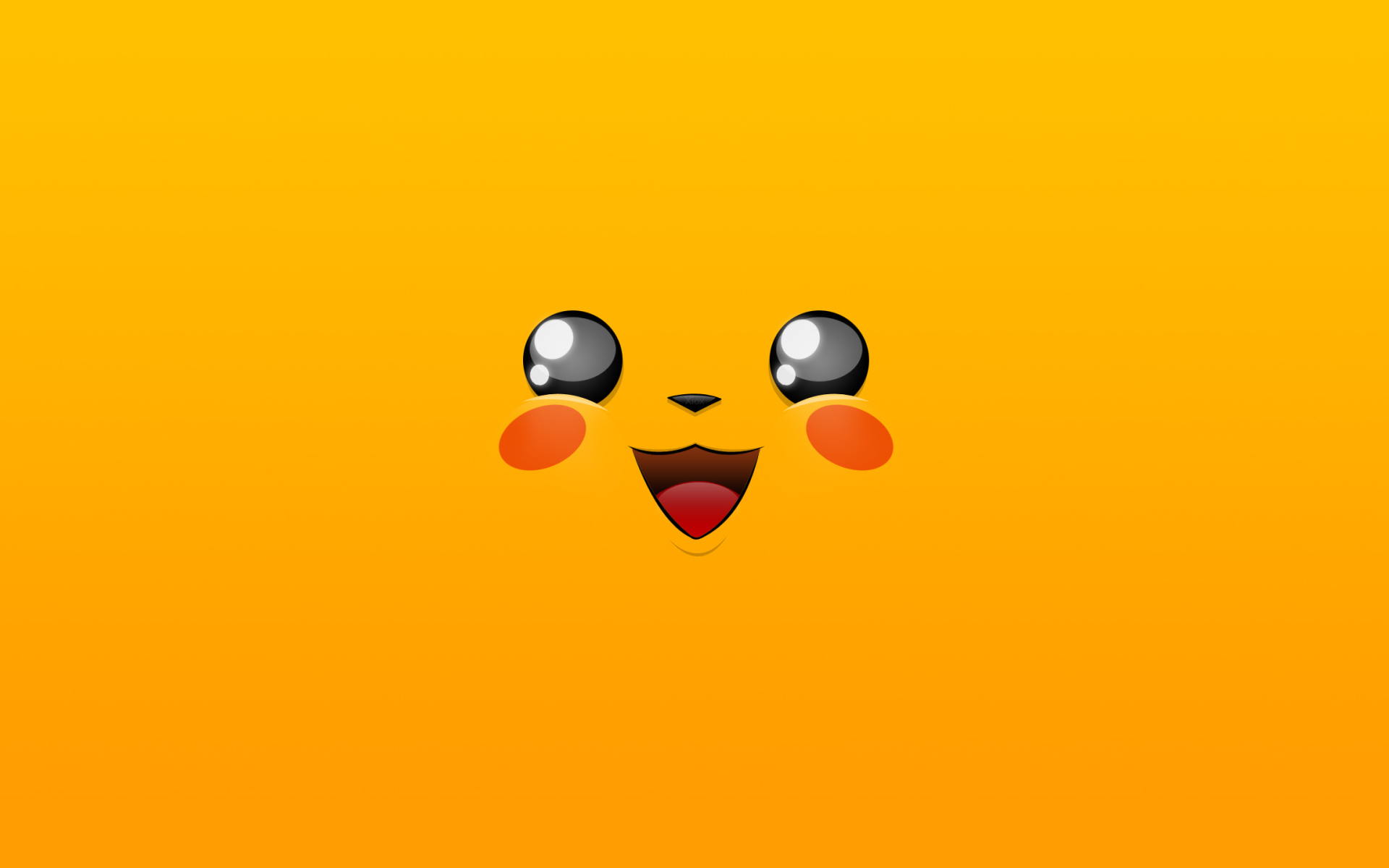 Лицо покемона Пикачу на желтом фоне