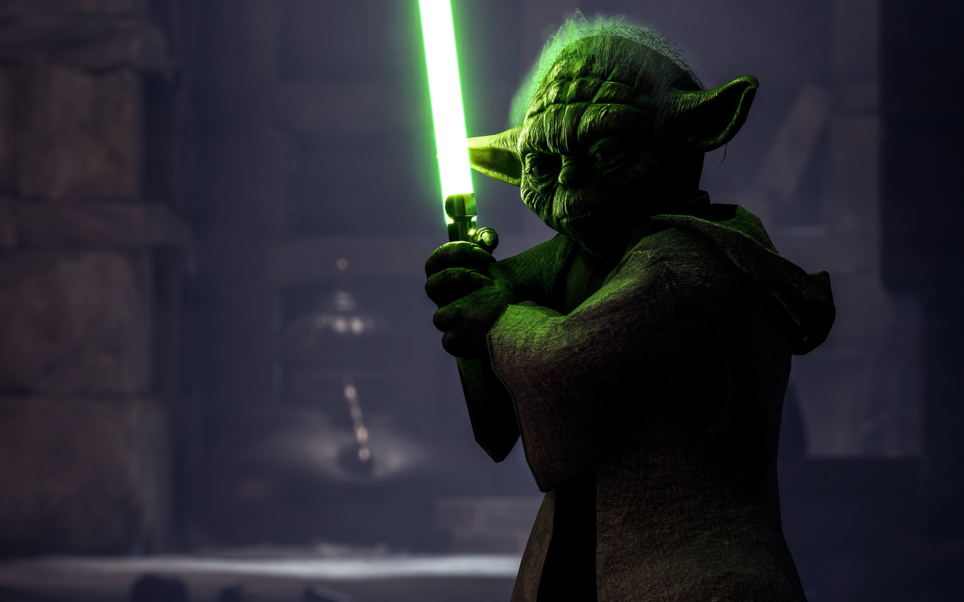 Мастер Йода с лазерным мечом