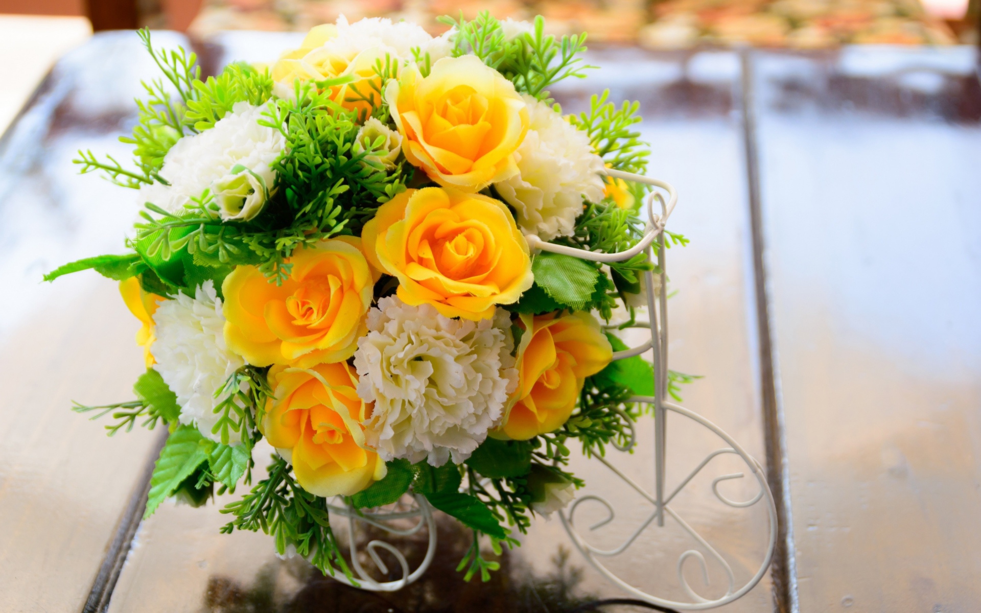 Beautiful bouquet of artificial flowers for decor