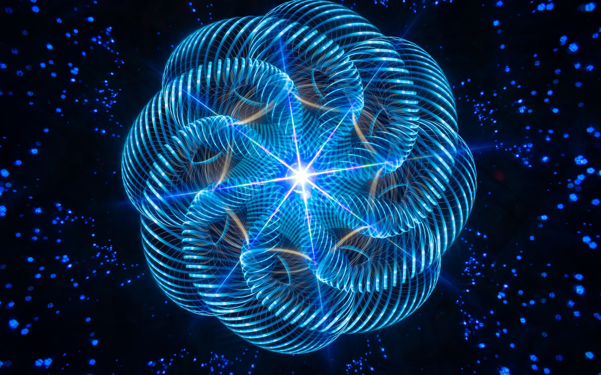 Красивый спиральный рисунок с яркой звездой в середине