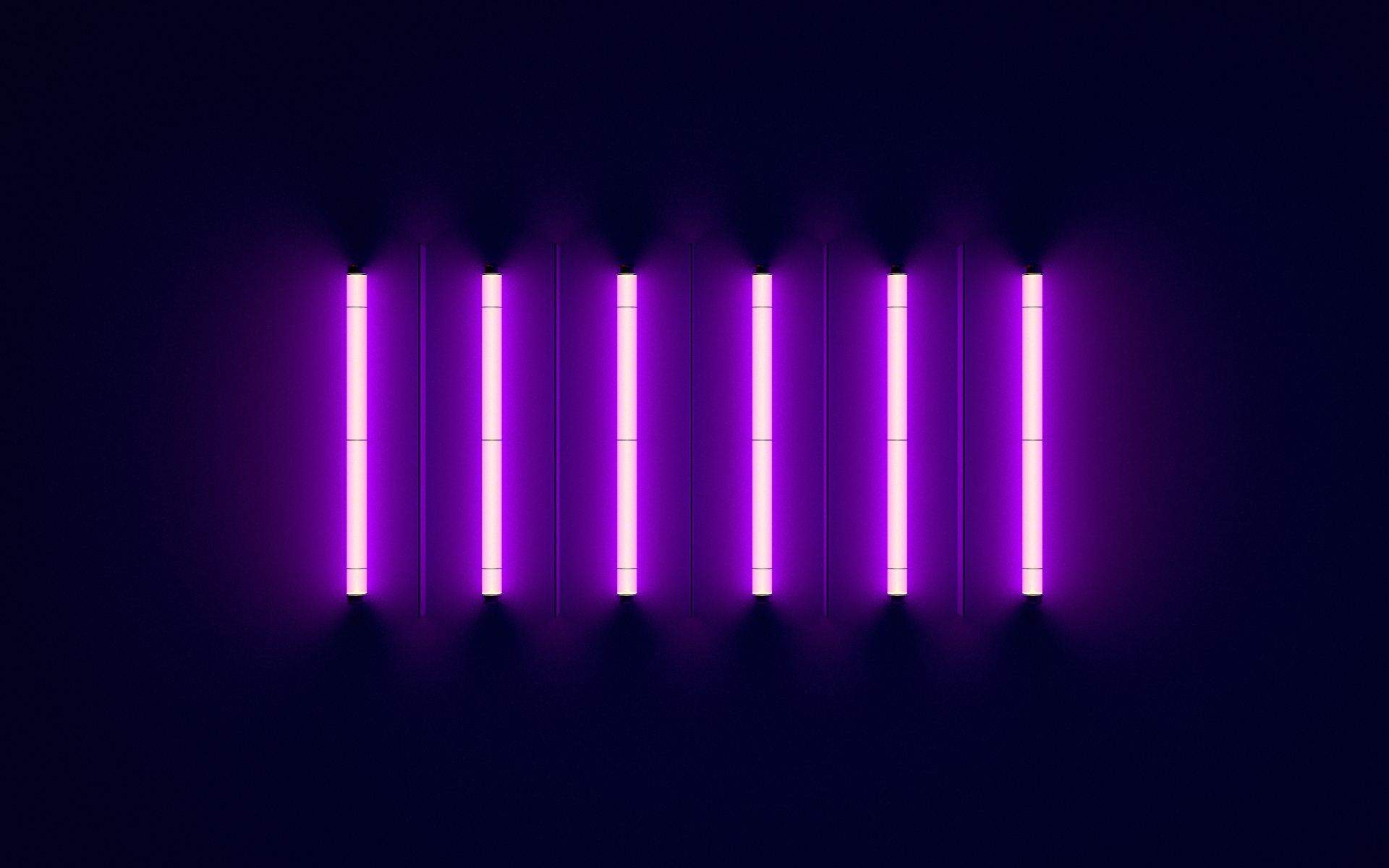 Неоновые светящиеся лампы на синем фоне