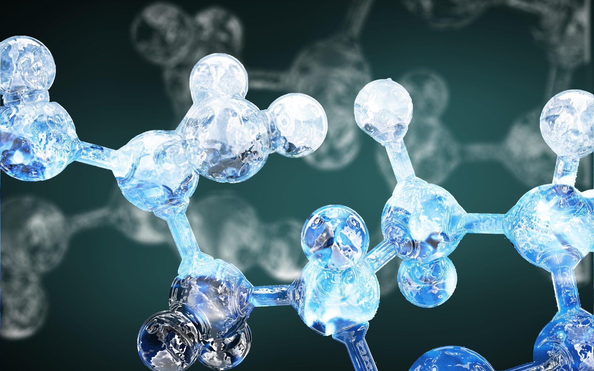 Neon molecular bonds close up