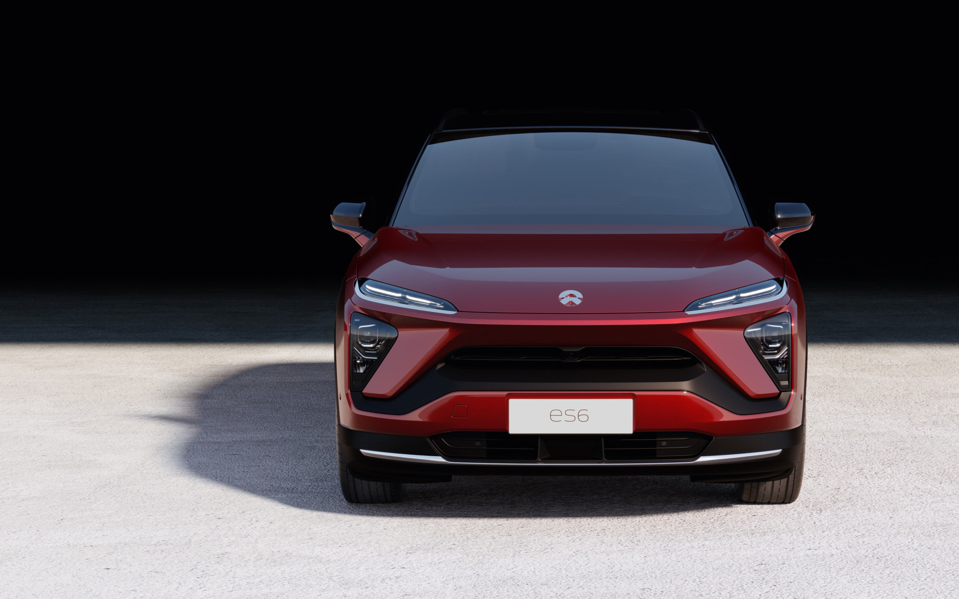 Бордовый автомобиль NIO ES6 2019 года вид спереди