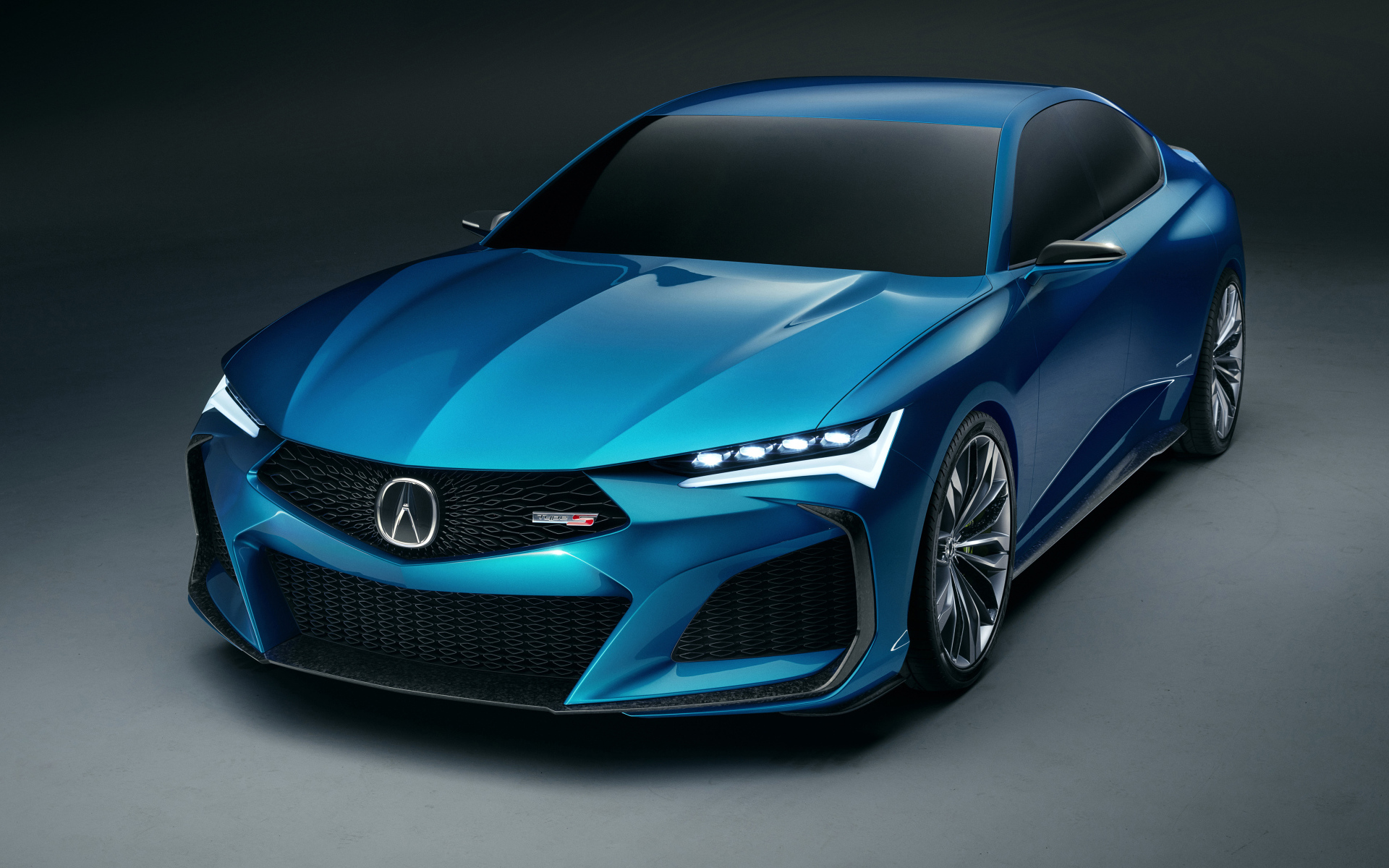 Синий автомобиль Acura Type S Concept 2019 года
