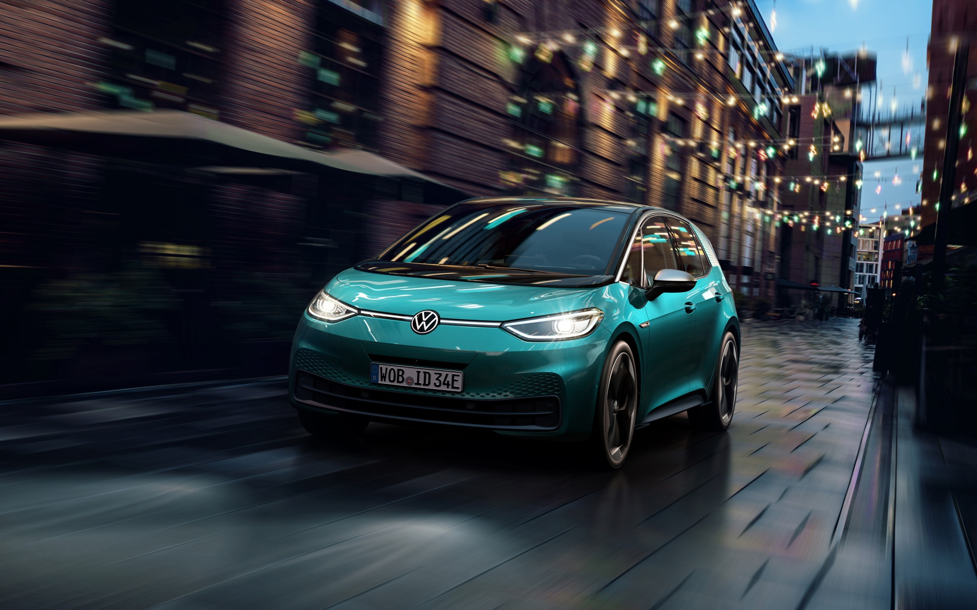 Автомобиль Volkswagen ID.3 1st 2019 года цвет голубой металлик 