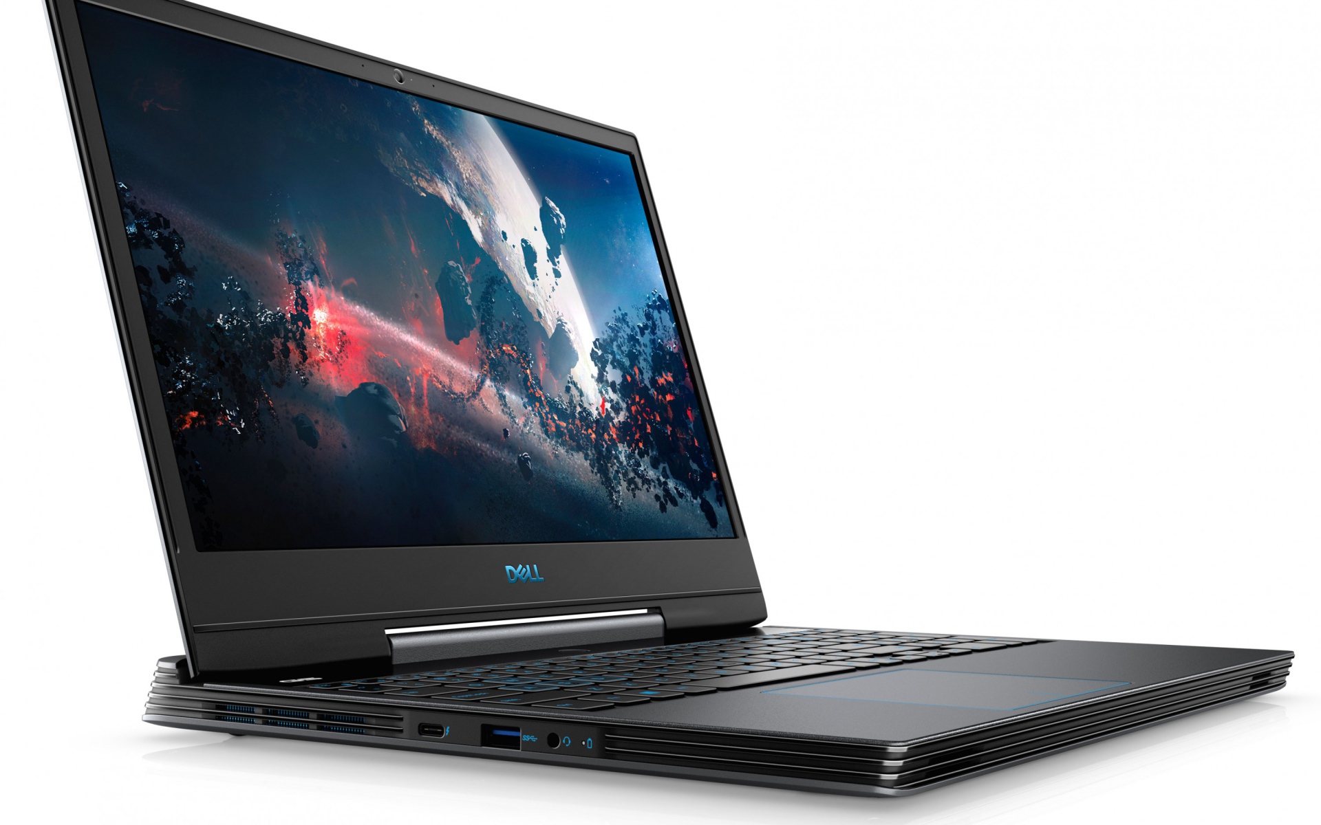 Игровой ноутбук Dell G5 15 на белом фоне