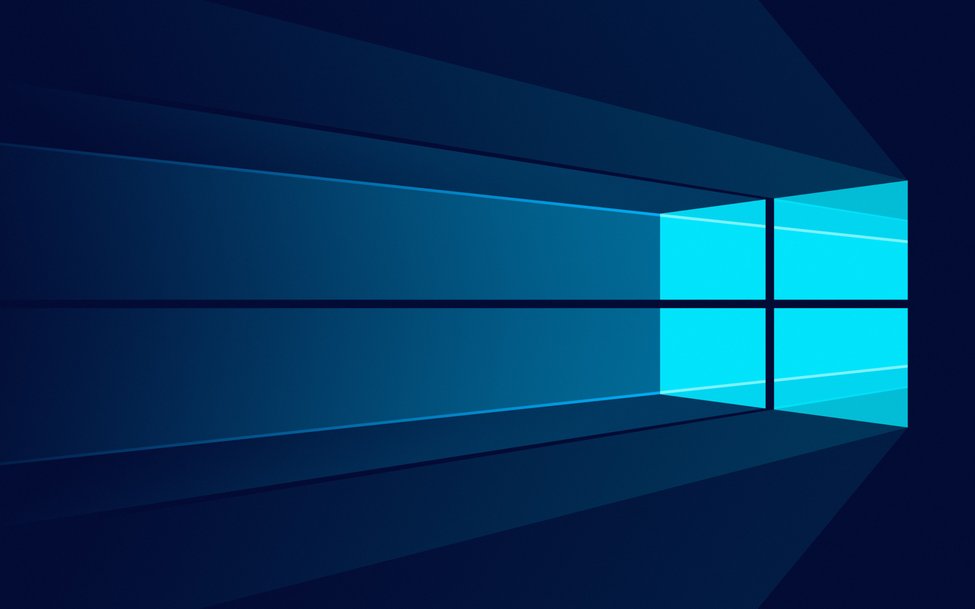 Окно Windows 10 на синем фоне