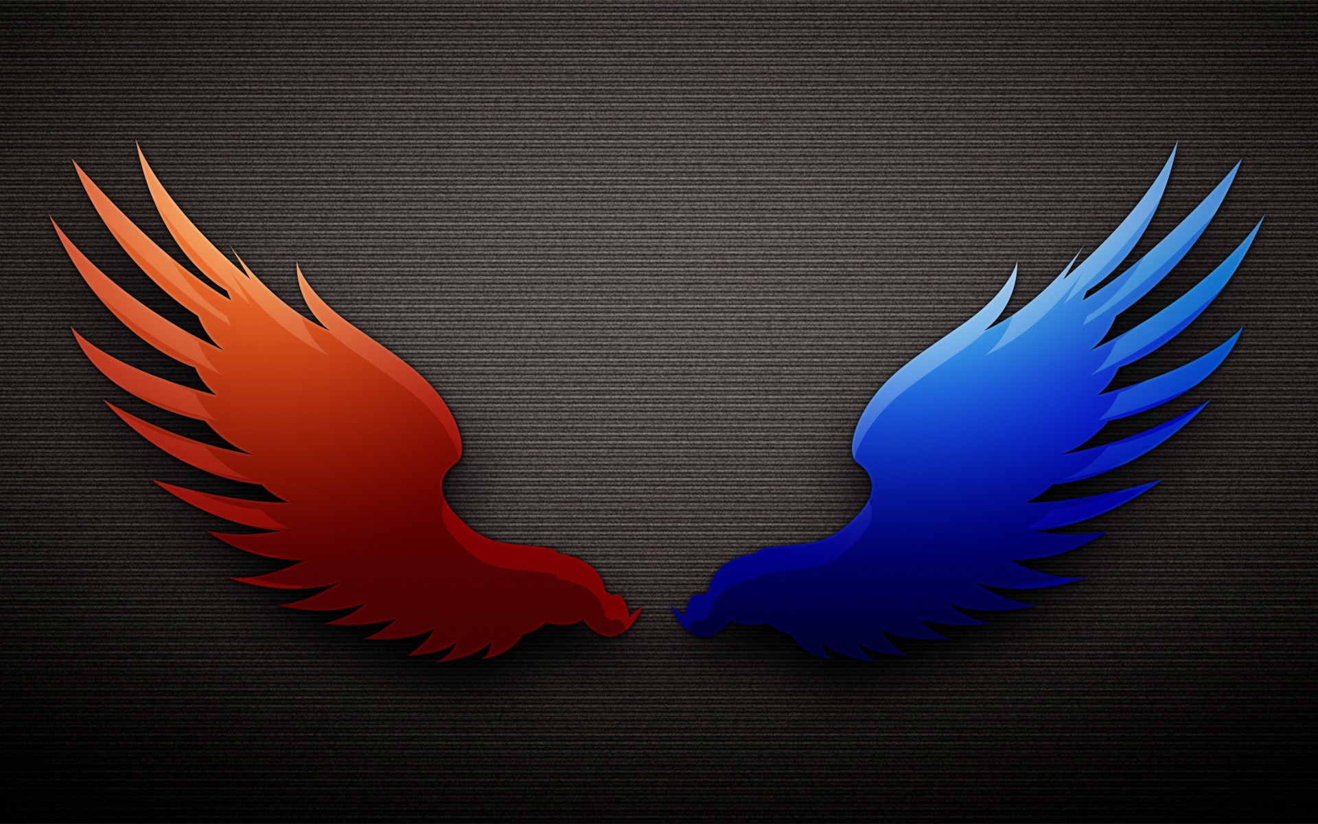 Разноцветные крылья на сером фоне