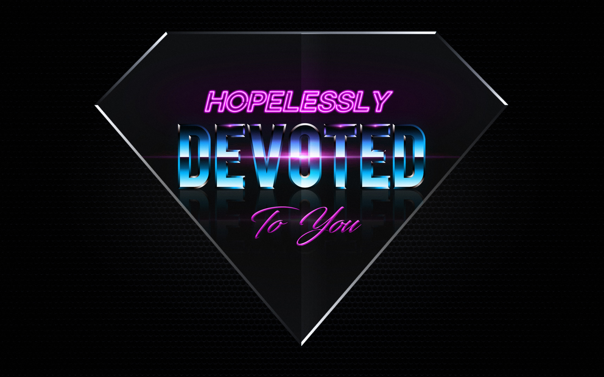 Надпись на английском Devoted to you Hopeless на черном фоне