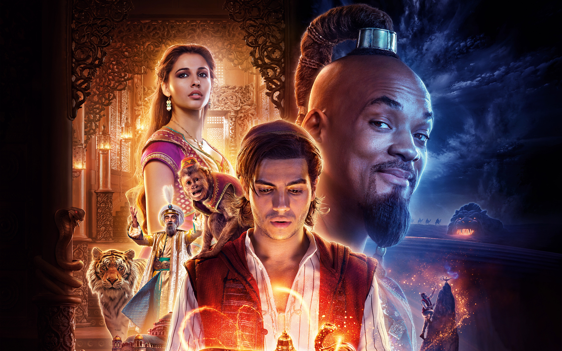 Poster of a new fantasy film Aladdin, 2019