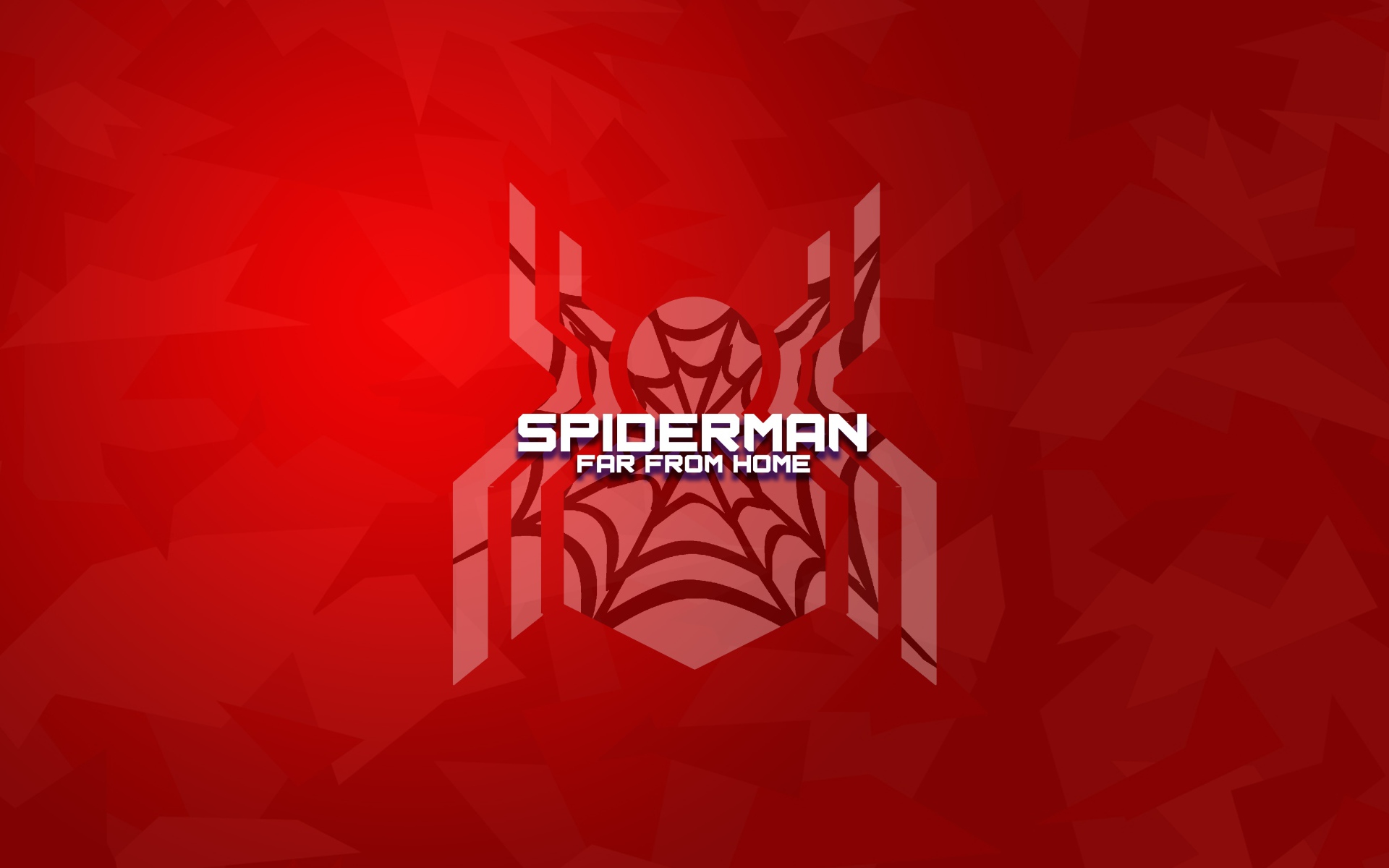 Логотип фильма Человек-паук: Вдали от дома на красном фоне