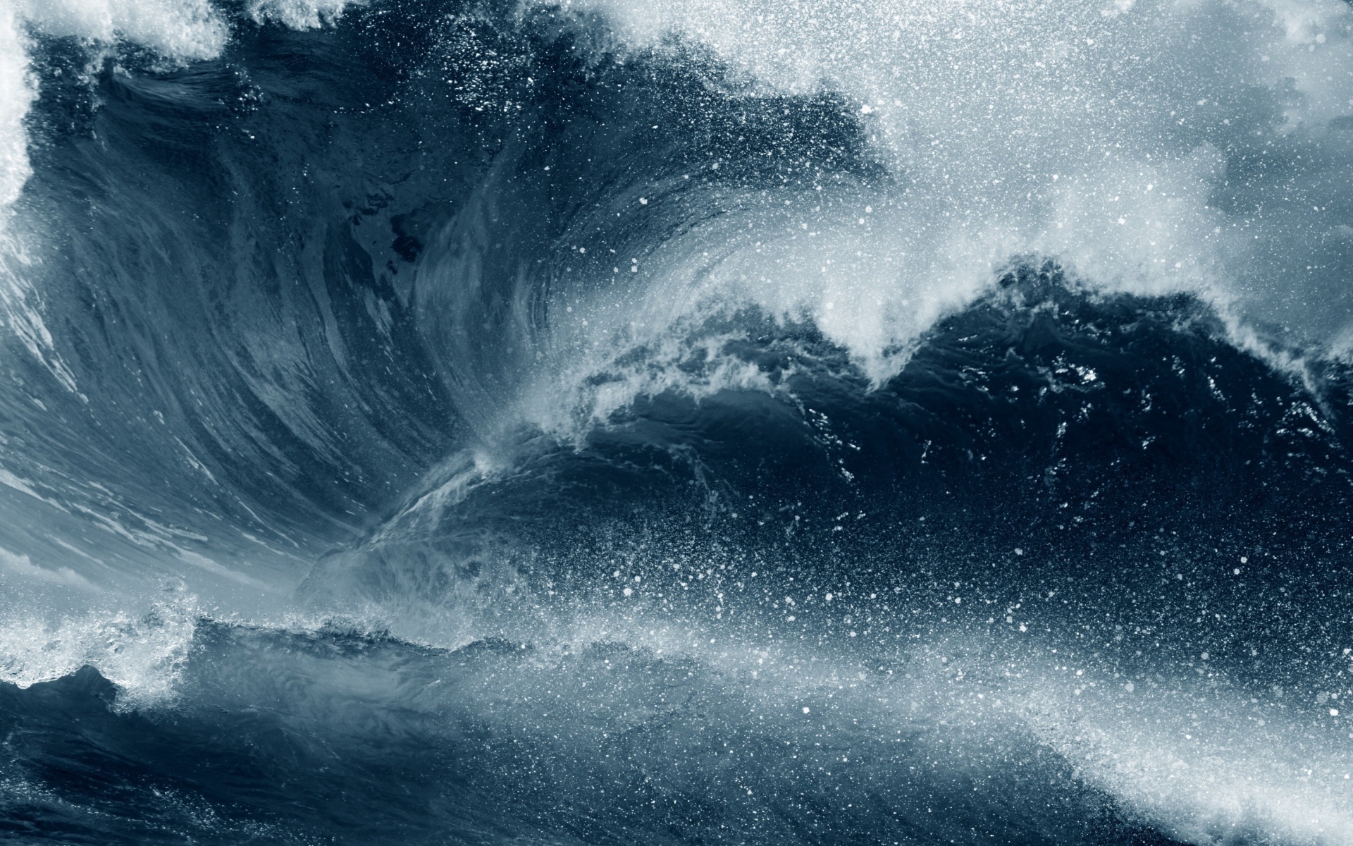 Высокая морская волна с белой пеной