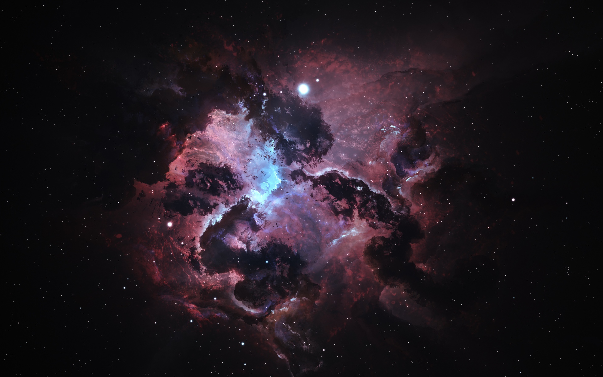 Звездная разноцветная туманность  в космосе 