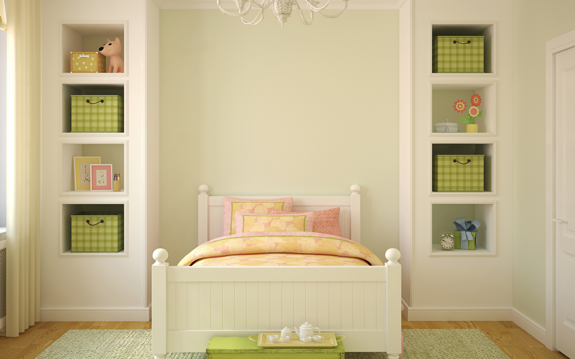 Детская комната с кроватью и шкафом