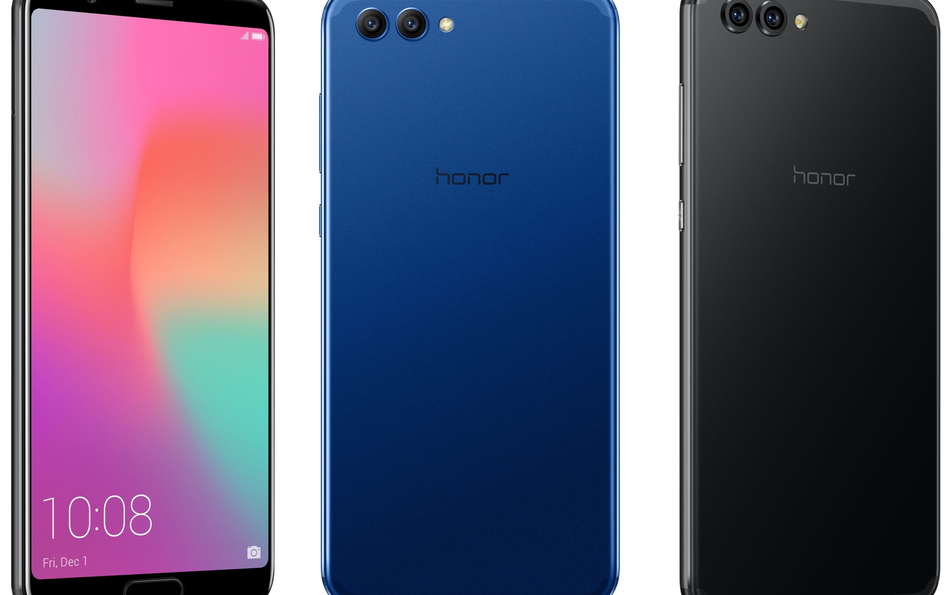 Новый смартфон Honor 10 на белом фоне