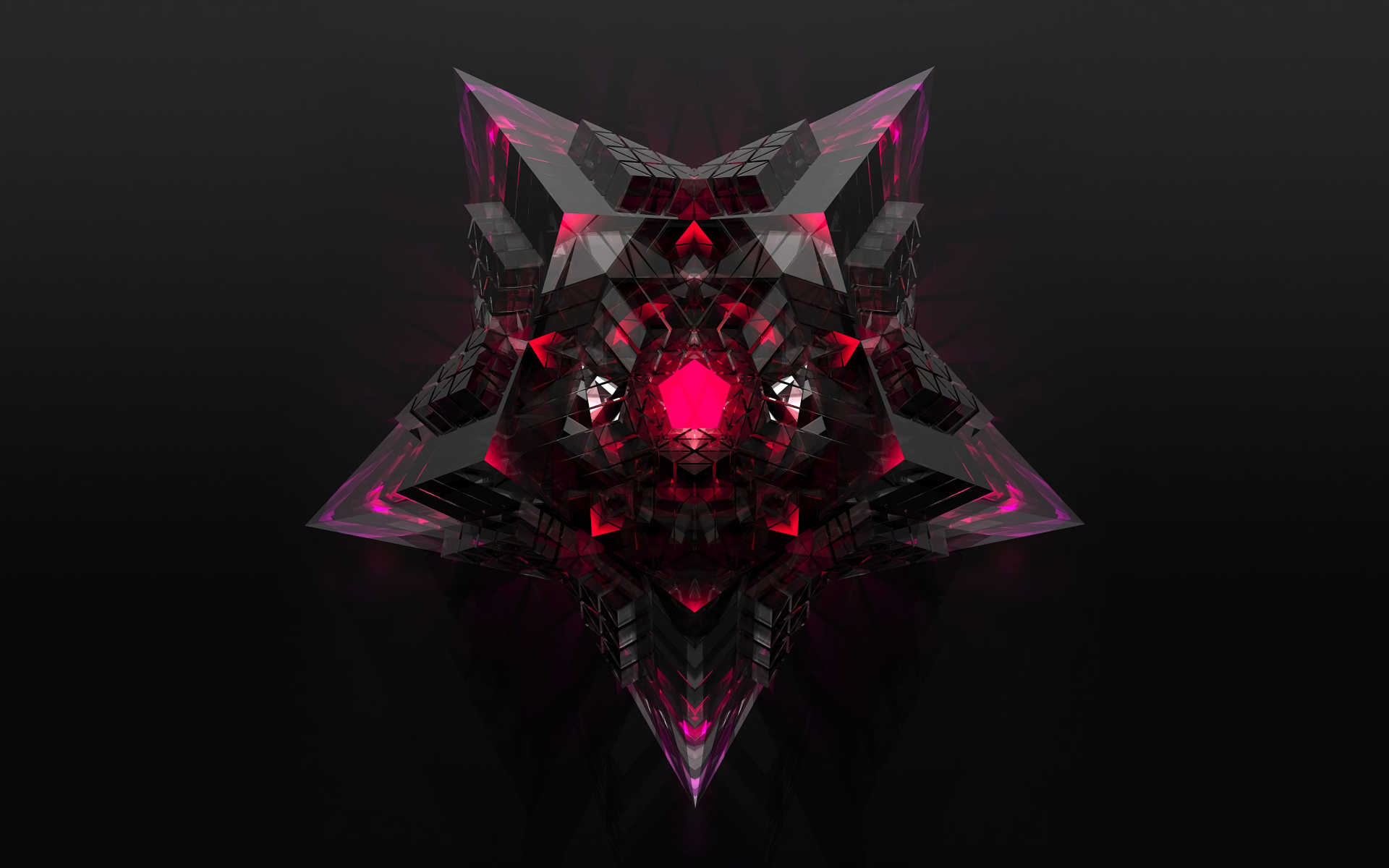 Красивая звезда на сером фоне 3д графика