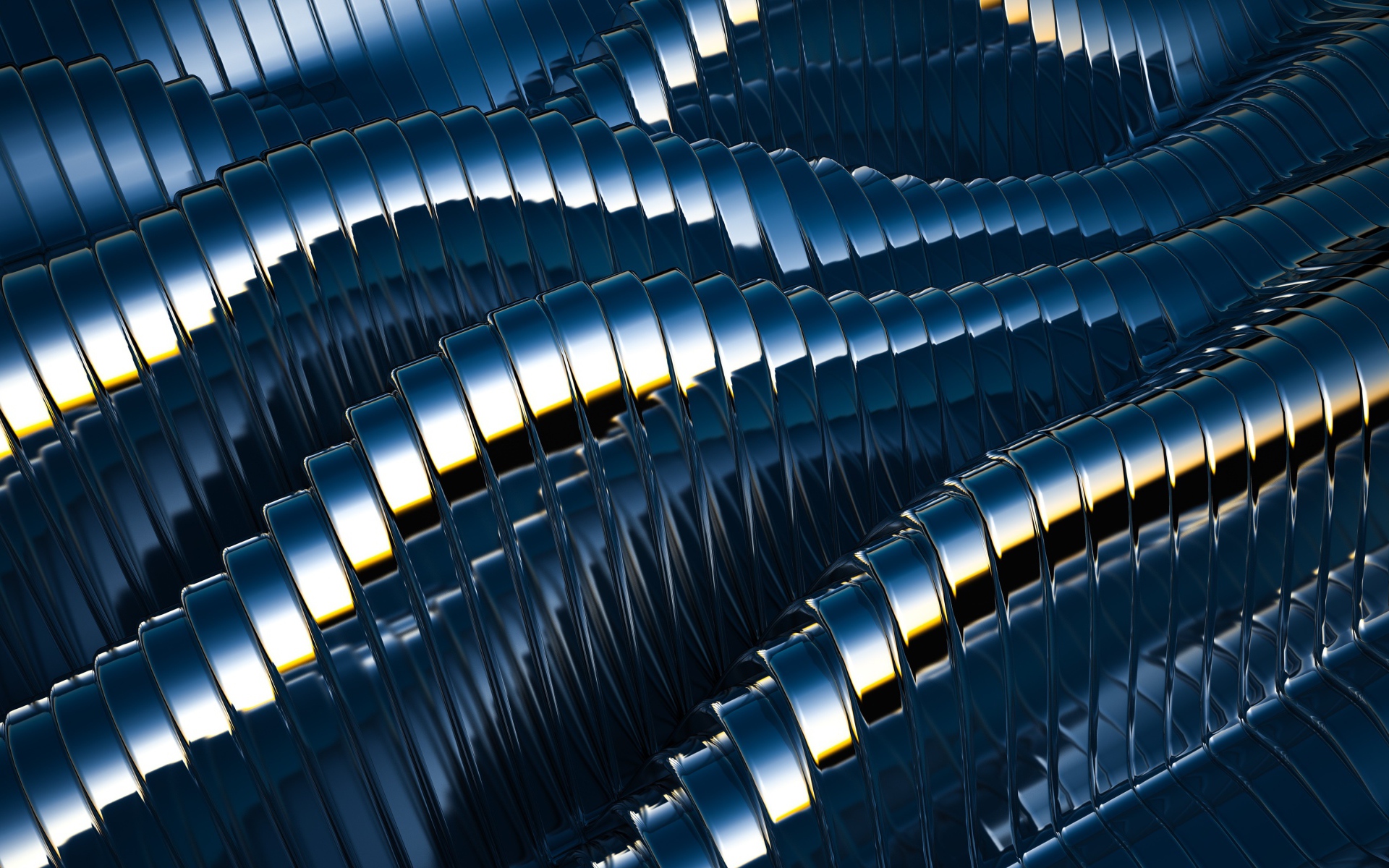 Черные металлические волны, 3д графика