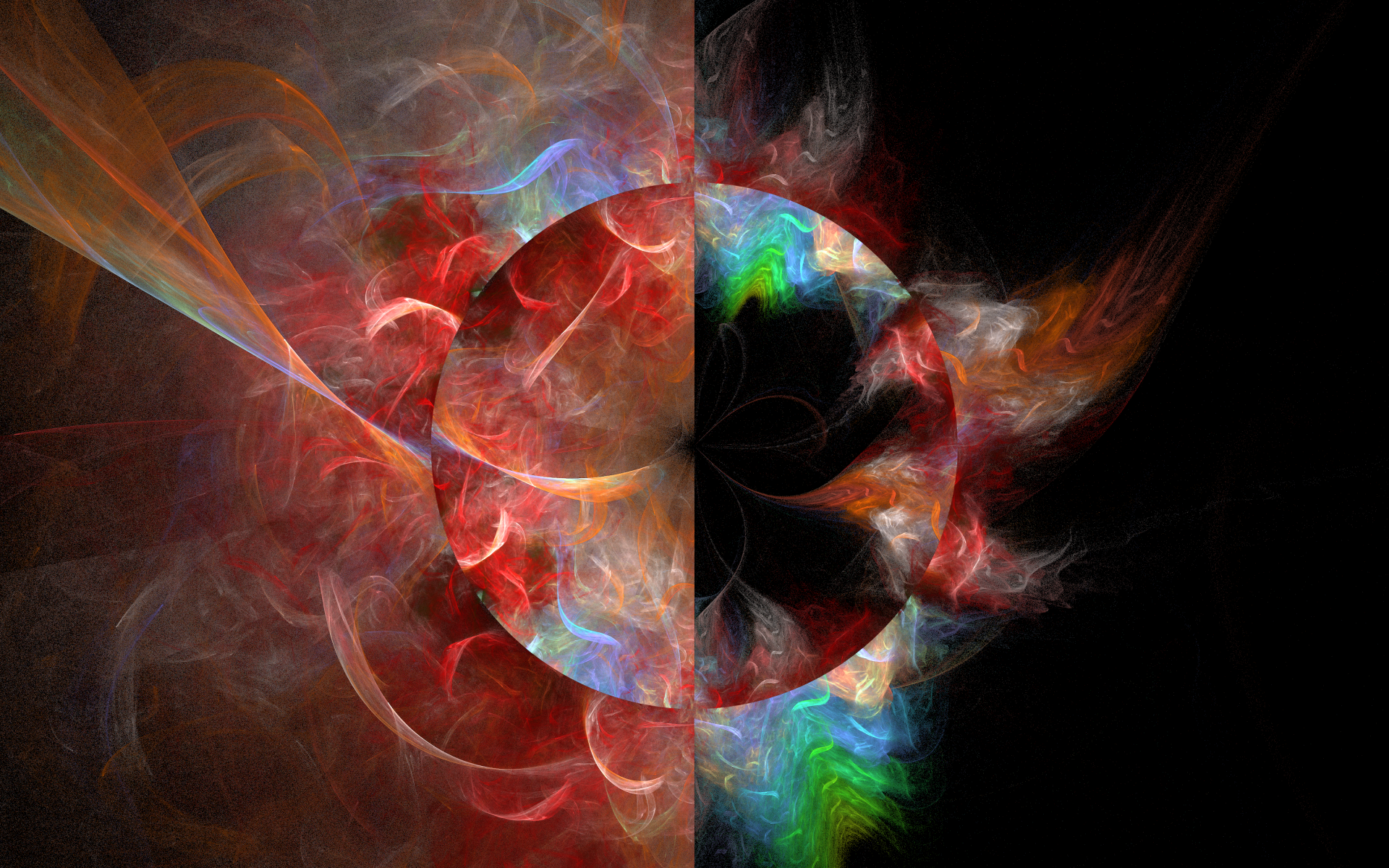 Круг с размытой краской на черном фоне