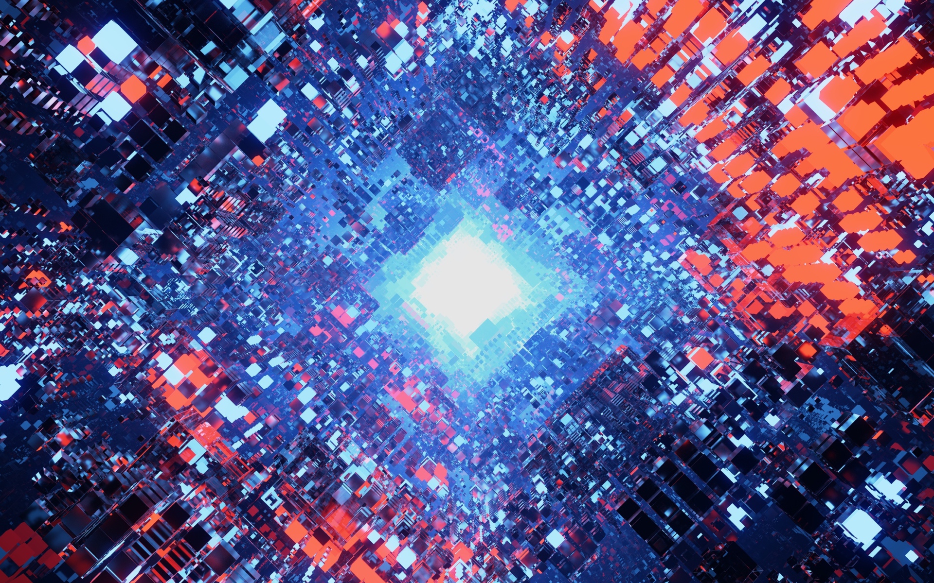 Разноцветный абстрактный рисунок с яркой вспышкой