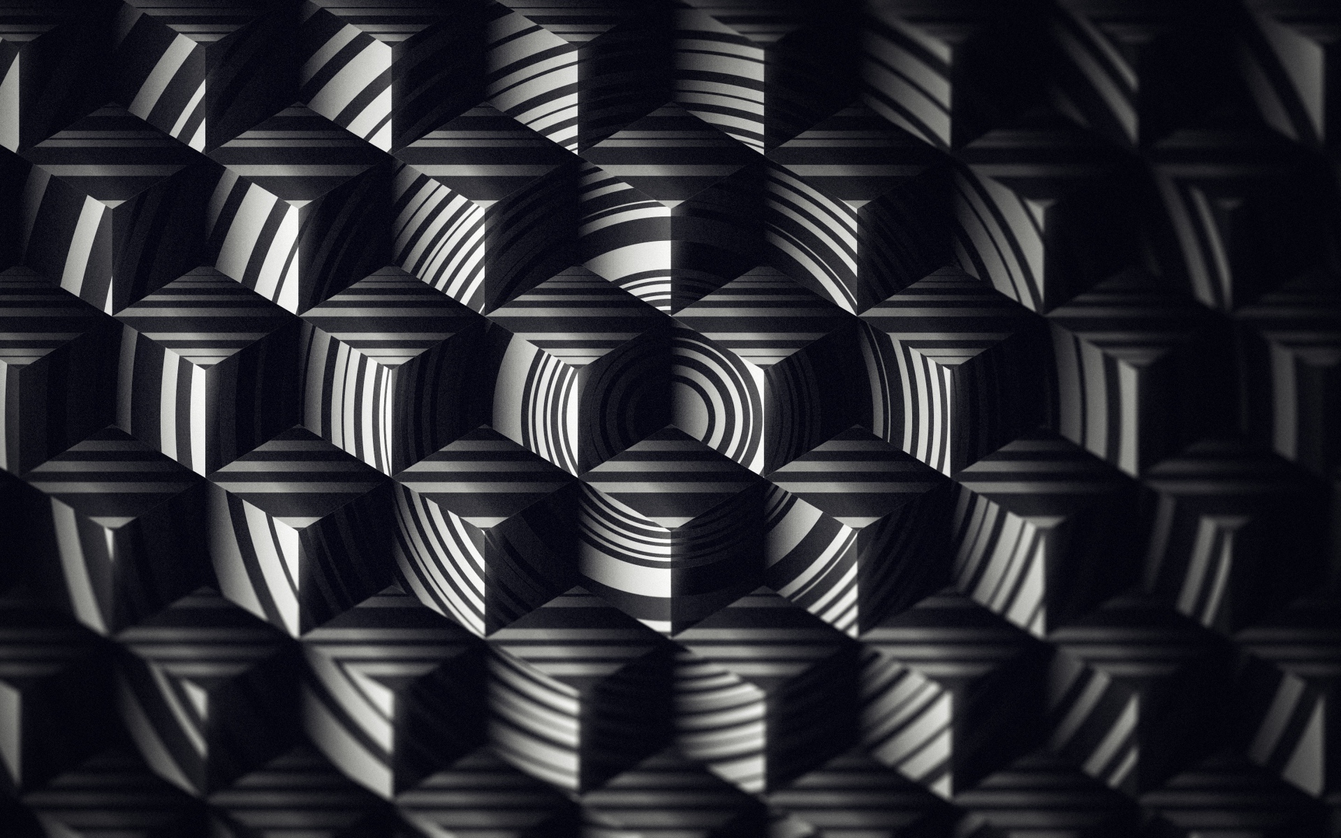 Геометрический черно-белый 3д рисунок 