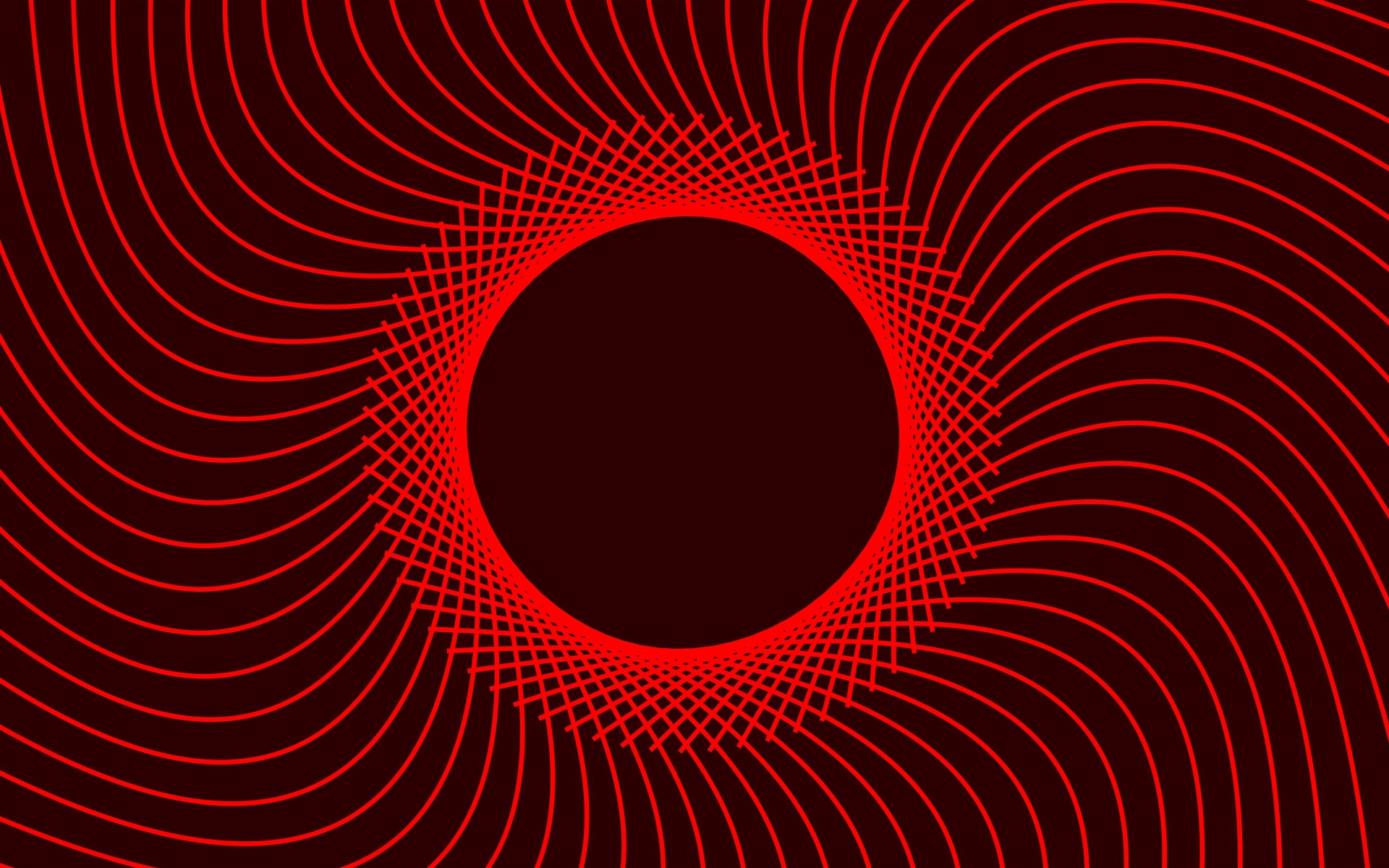 Красный абстрактный круг с линиями 