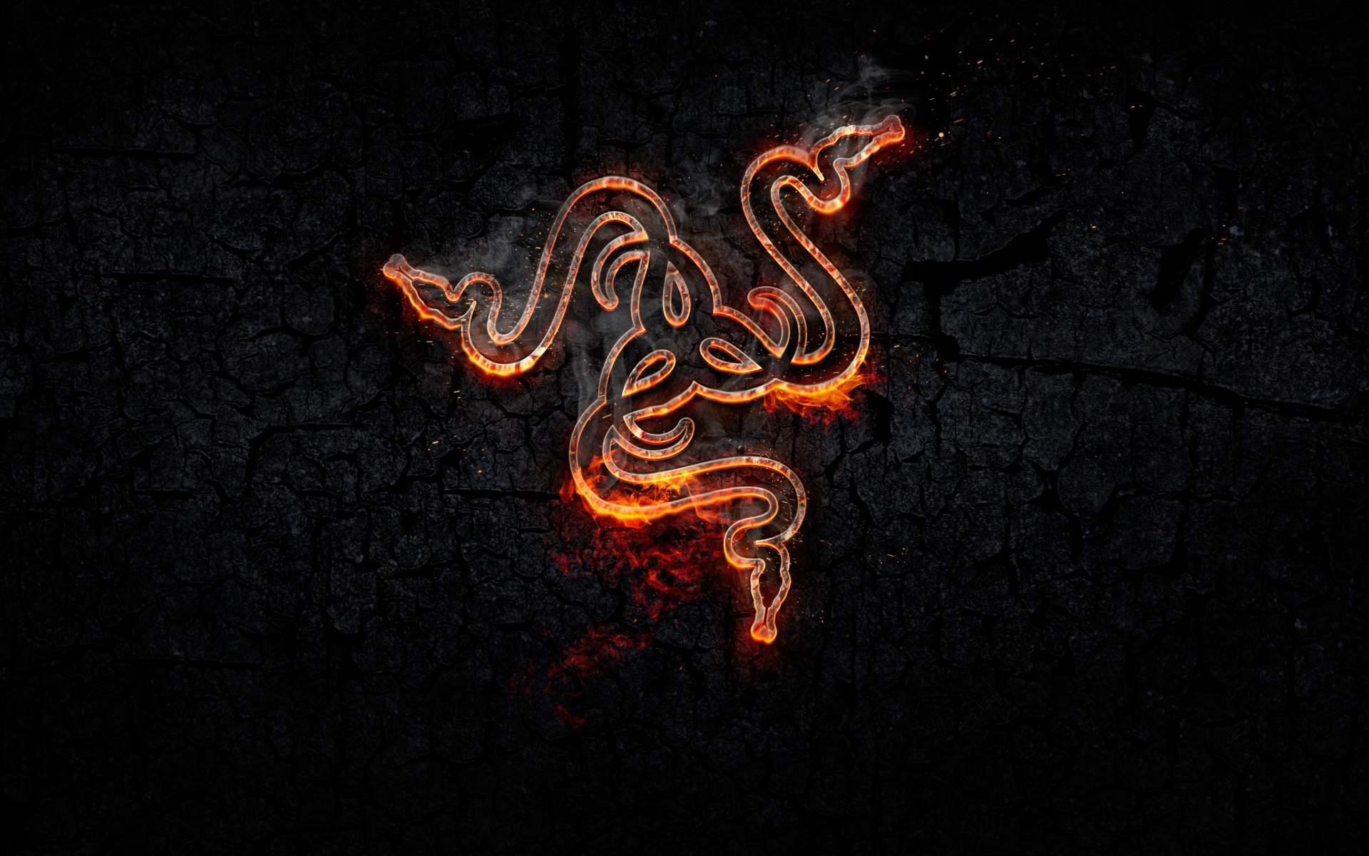 Огненный логотип ROG Forged на черном фоне