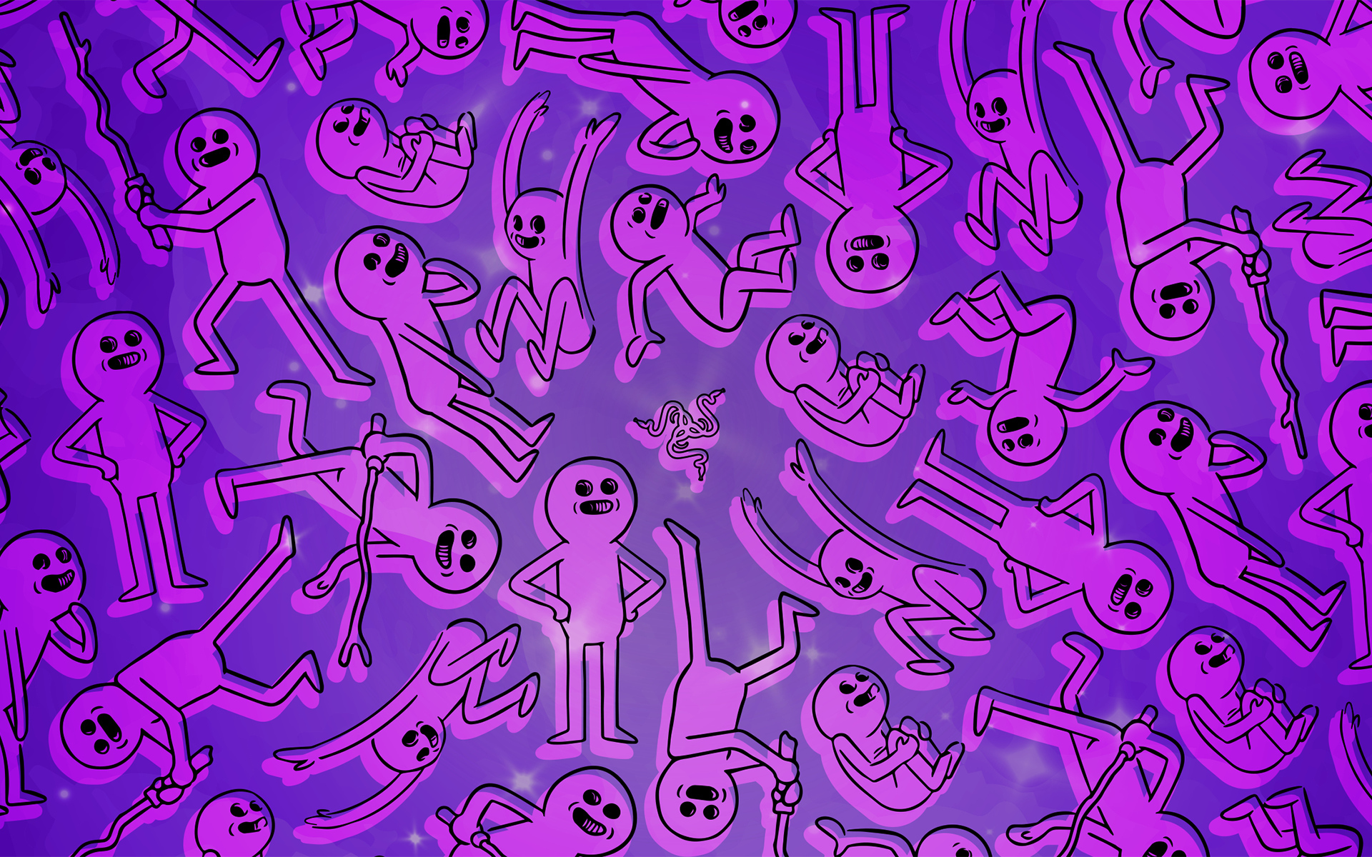 Розовые человечки фон  Razer