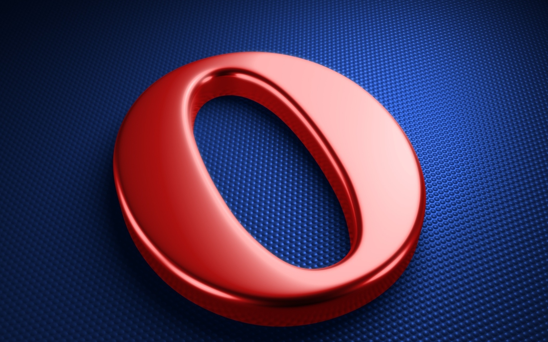 Красный логотип браузера опера на синем фоне 