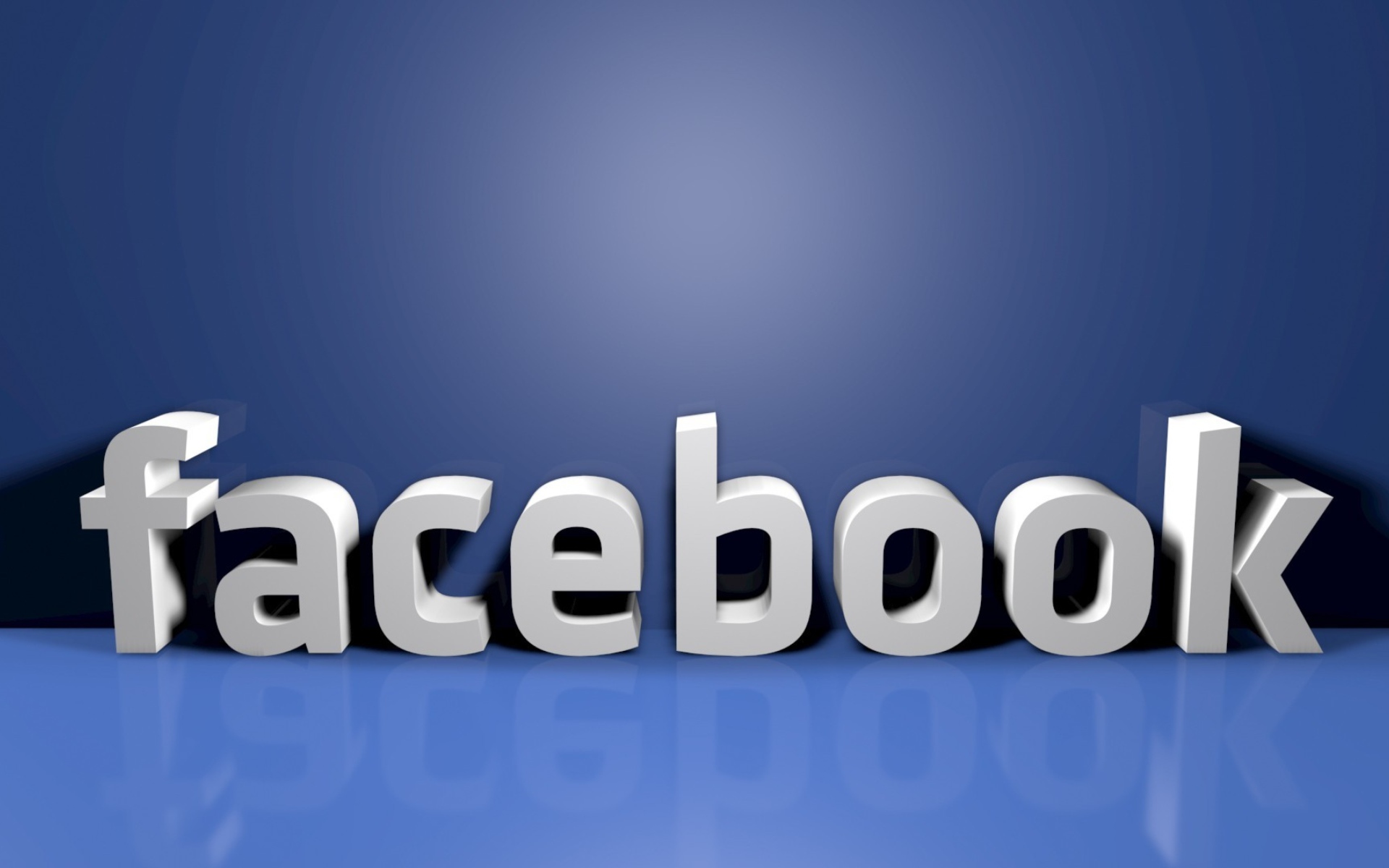 Белая надпись фейсбук на голубом фоне 