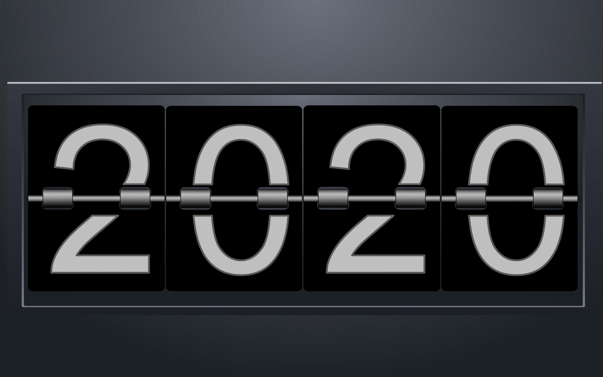 Перекидные цифры 2020 на сером фоне