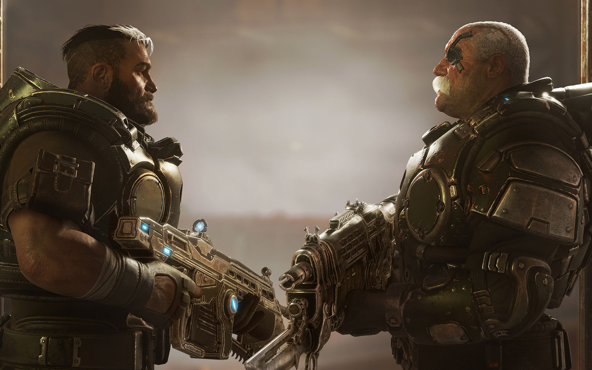 Солдаты с оружием, компьютерная игра Gears Tactics, 2020