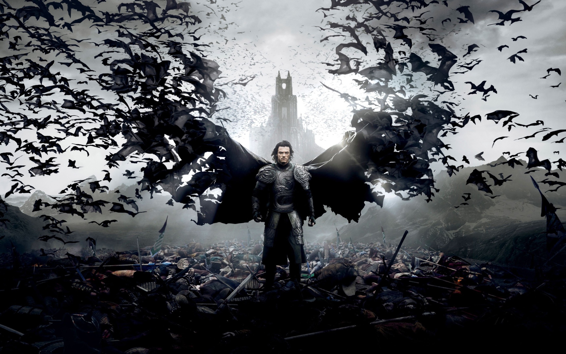 Мужчина Дракула на побоище 