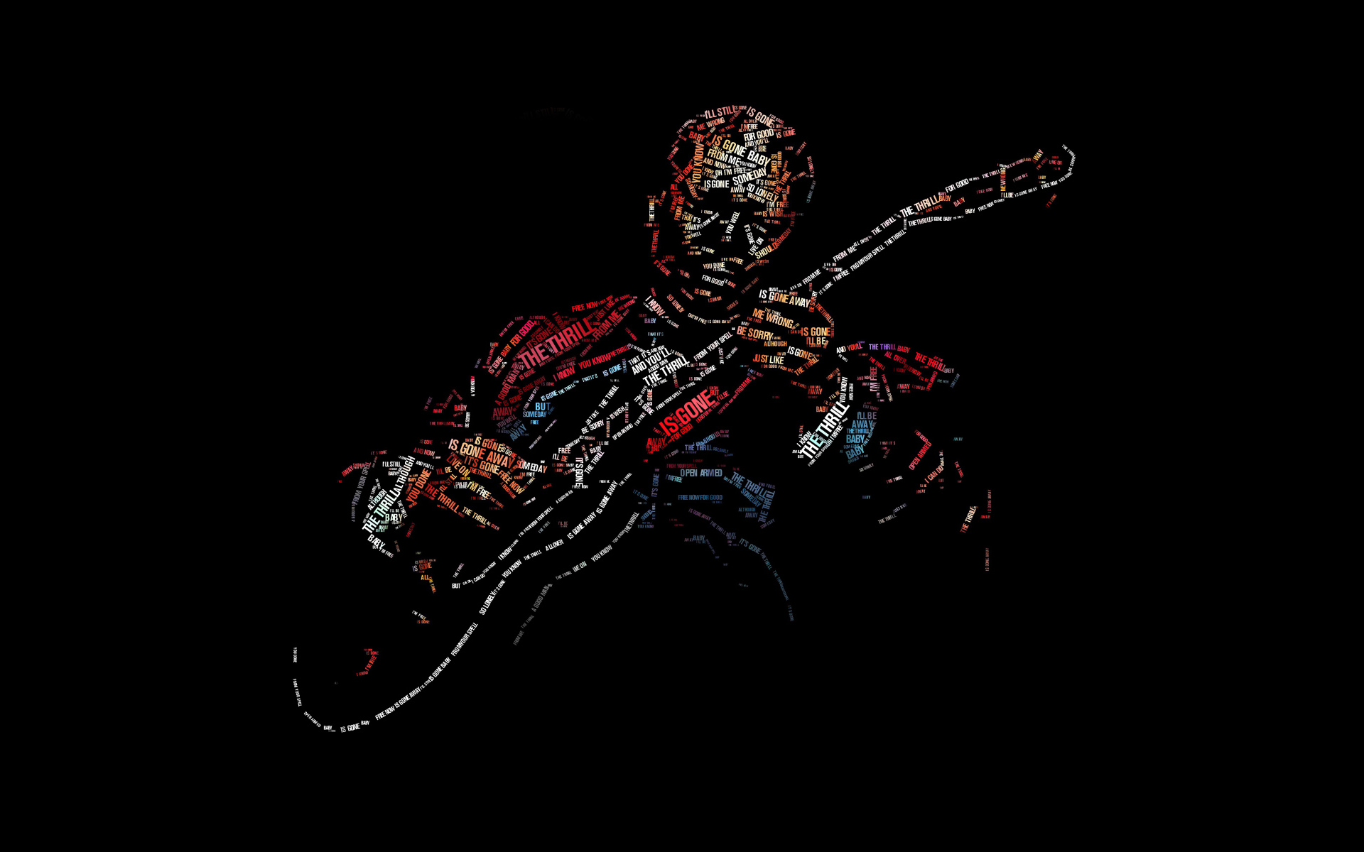 Образ гитариста Би Би Кинга надписями на черном фоне 