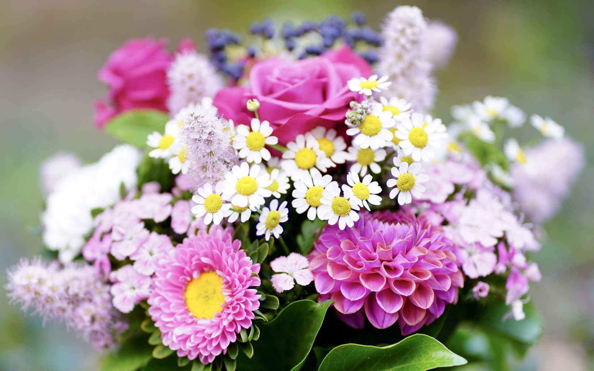 Красивый яркий разноцветный осенний букет