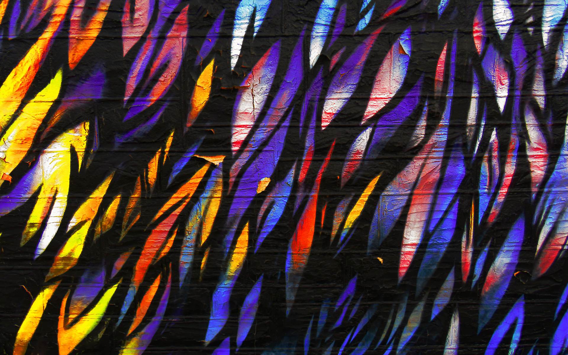 Рисунок перья на стене крупным планом