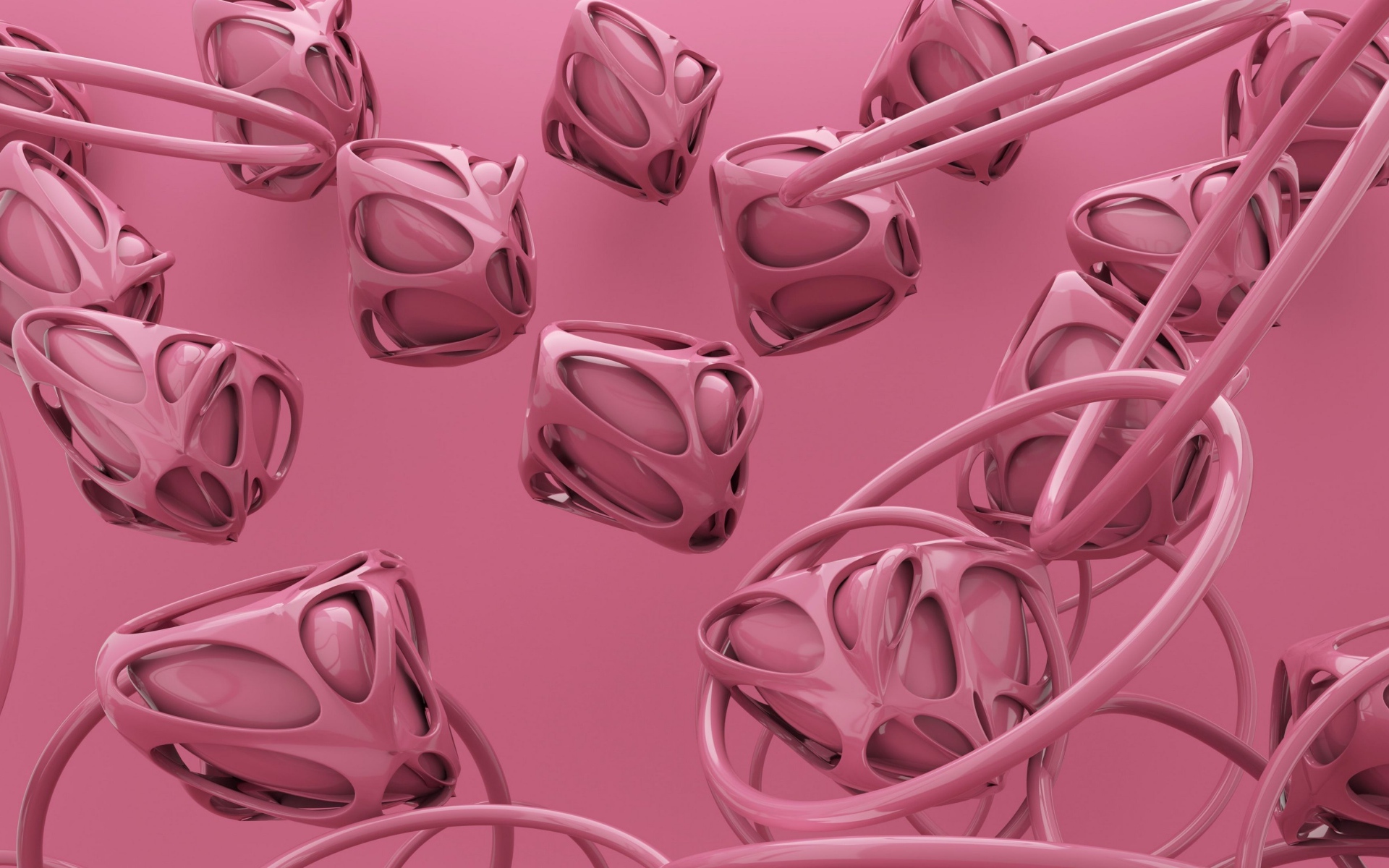 Абстрактные розовые квадраты с кольцами 