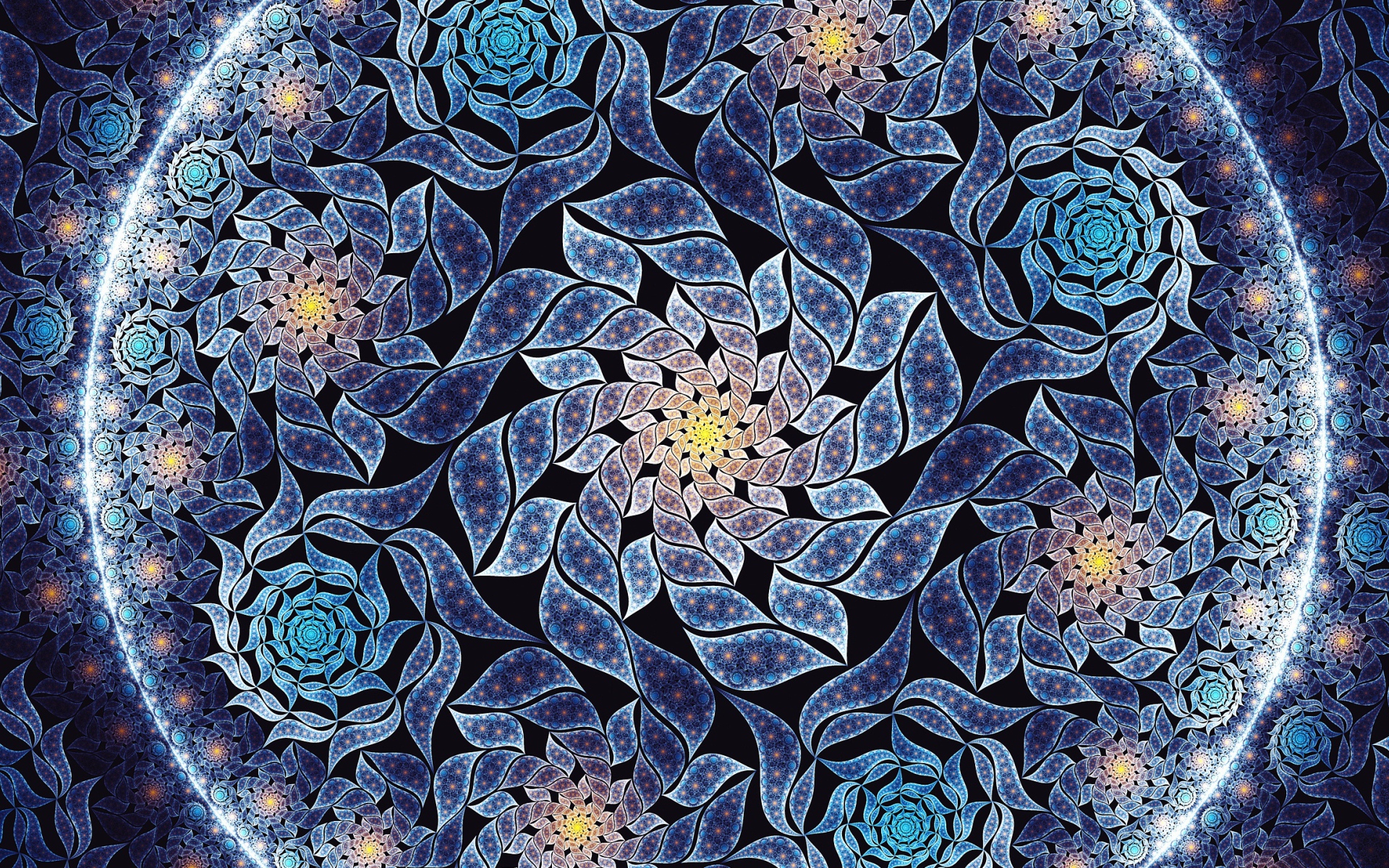 Красивый синий цветок мандала крупным планом