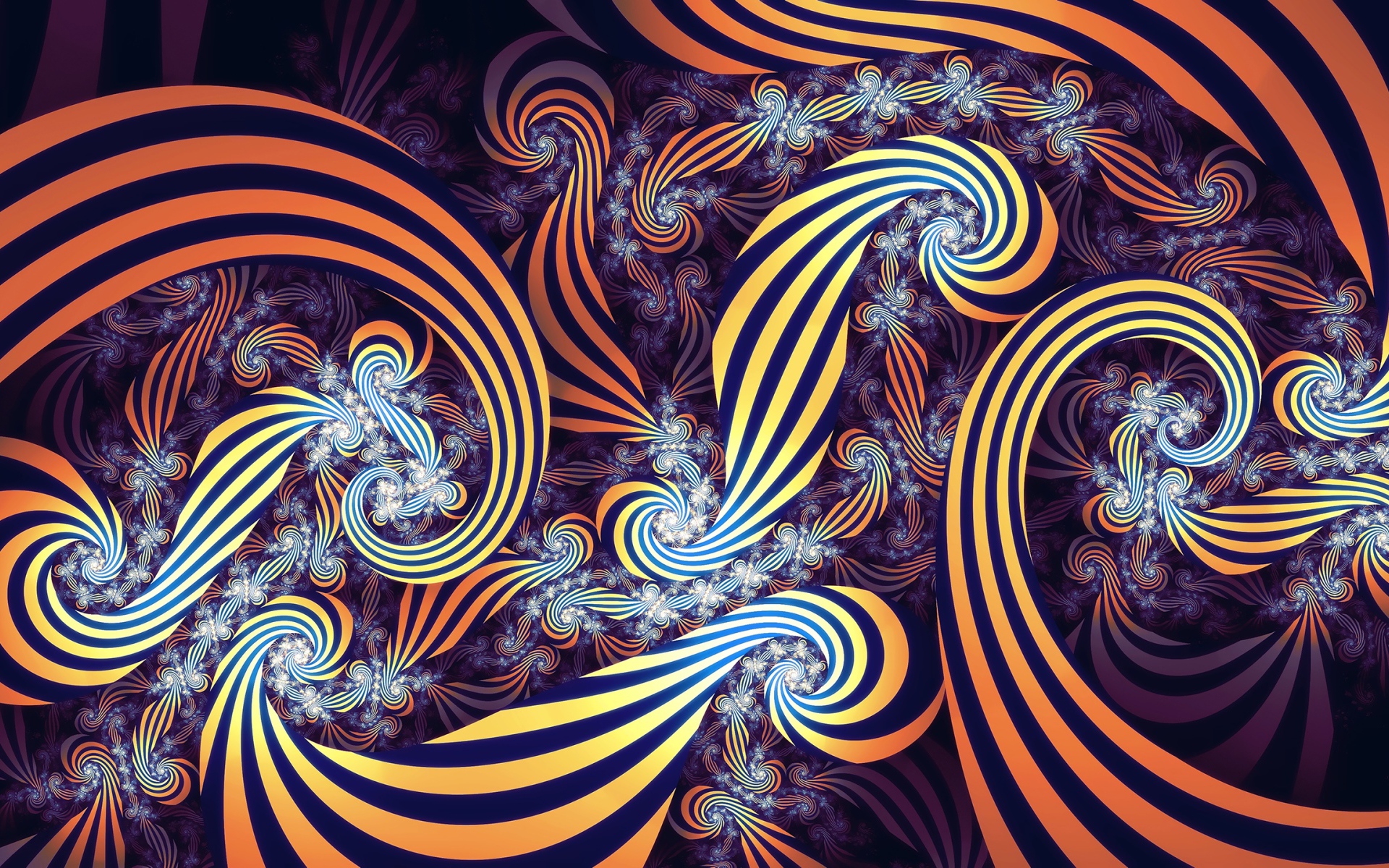 Красивый фрактальный рисунок с полосками