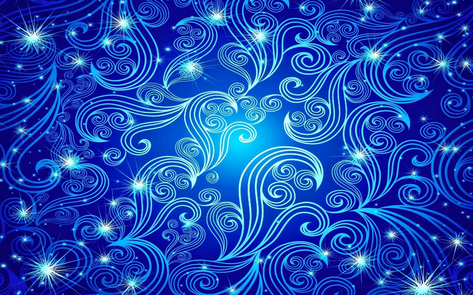 Красивые неоновые волны на голубом фоне 