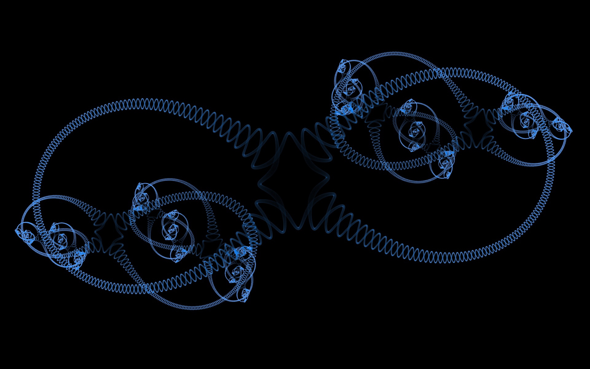 Голубые спирали на черном фоне