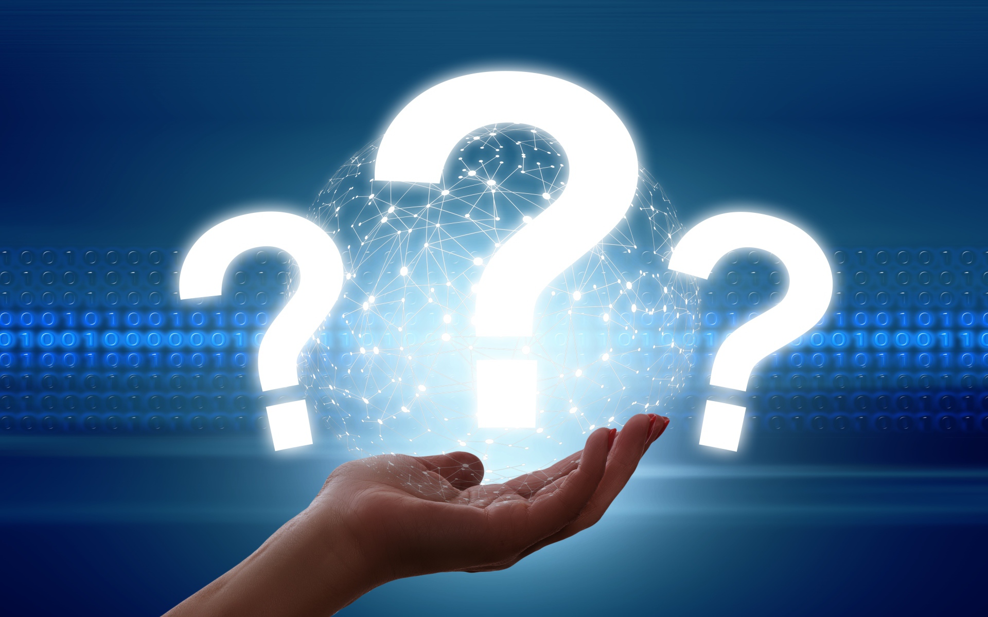 Яркие знаки вопроса на руке