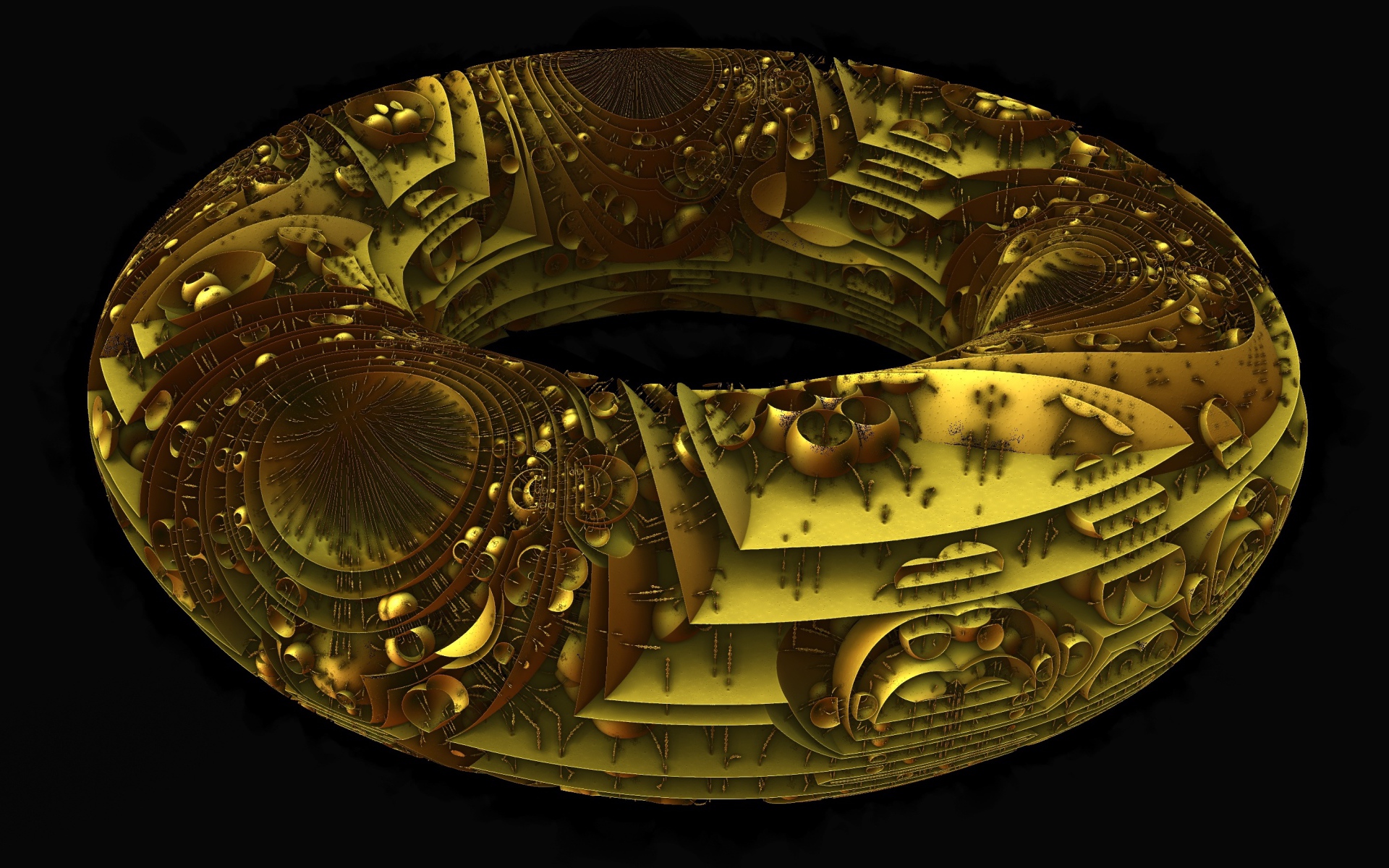 Фрактальное кольцо на черном фоне