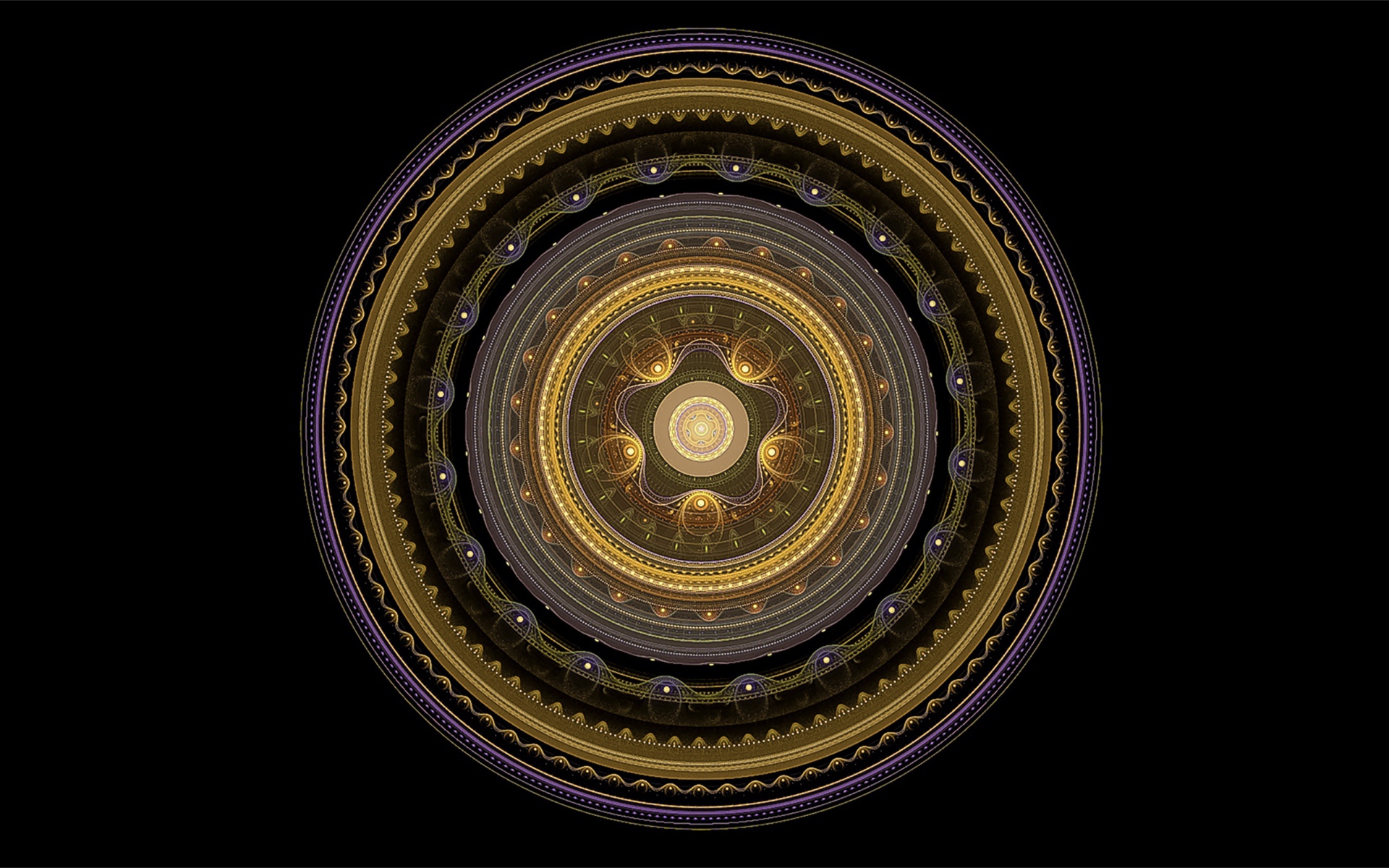 Золотой рисунок мандала на черном фоне