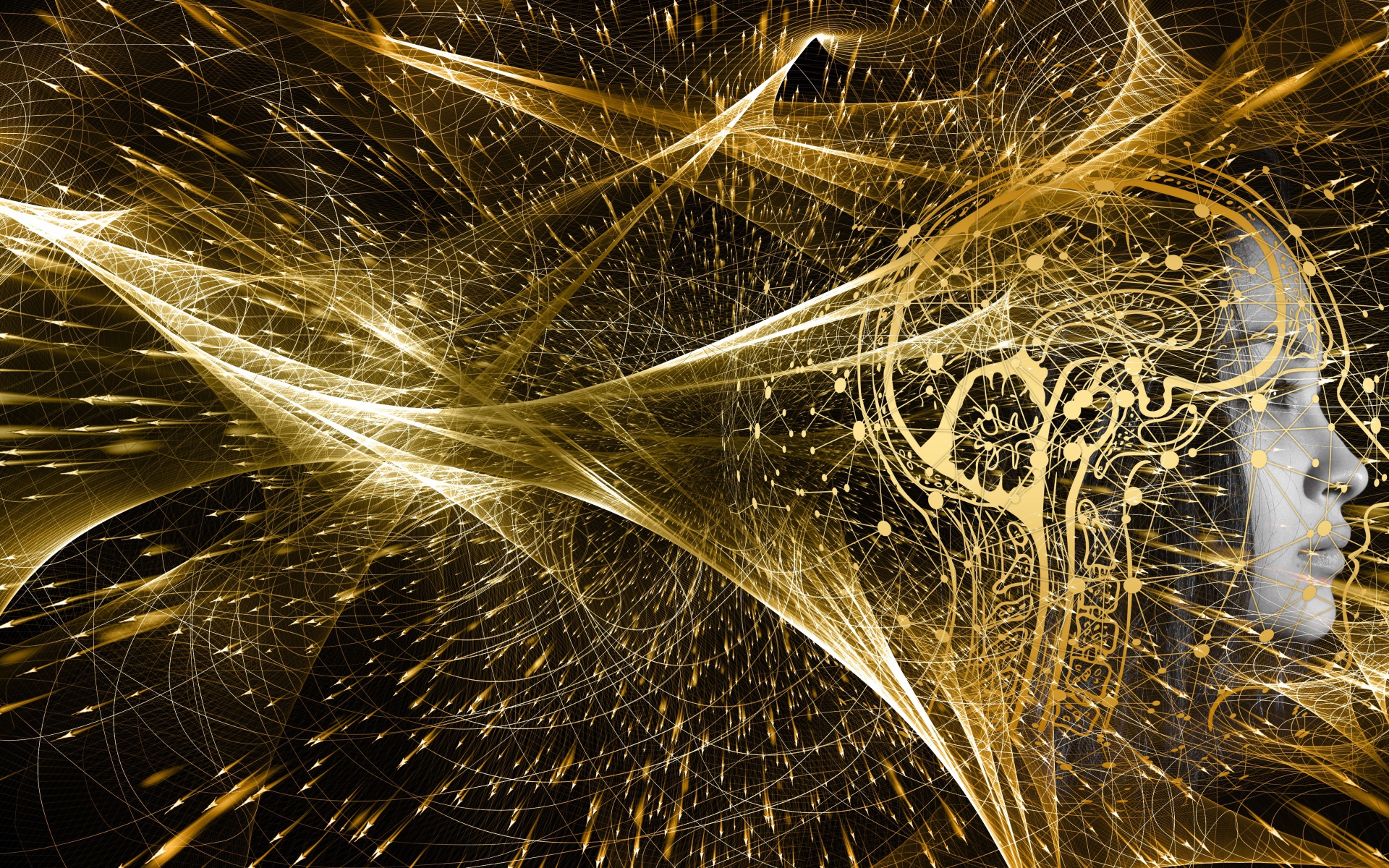 Лицо человека разрушается на волны